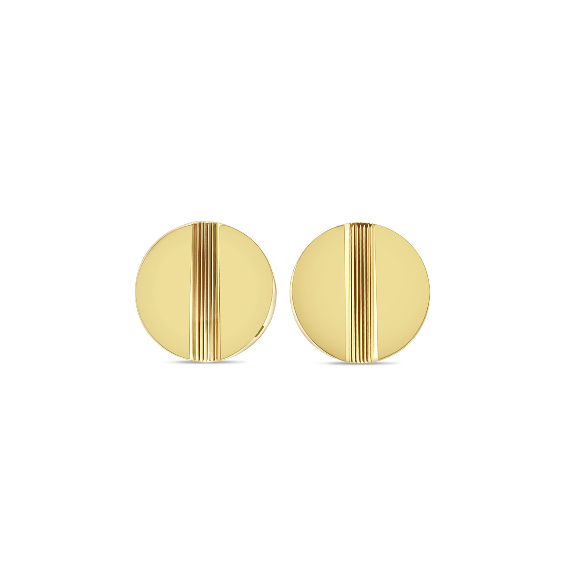 14k Gold Cuff Links with Vertical Line Design - Elegant Men's Wedding & Formal Wear Accessories for Grooms, Best Men & Business Professionals
