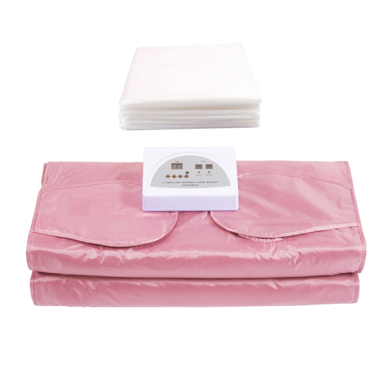 Portable Infrared Sauna Blanket for Weight Loss & Detox - Digital Thermal Electric Heating Pad with Remote Control, Hand Reachable Design - Perfect for Home Spa, Relaxation & Body Shaping (Pink)