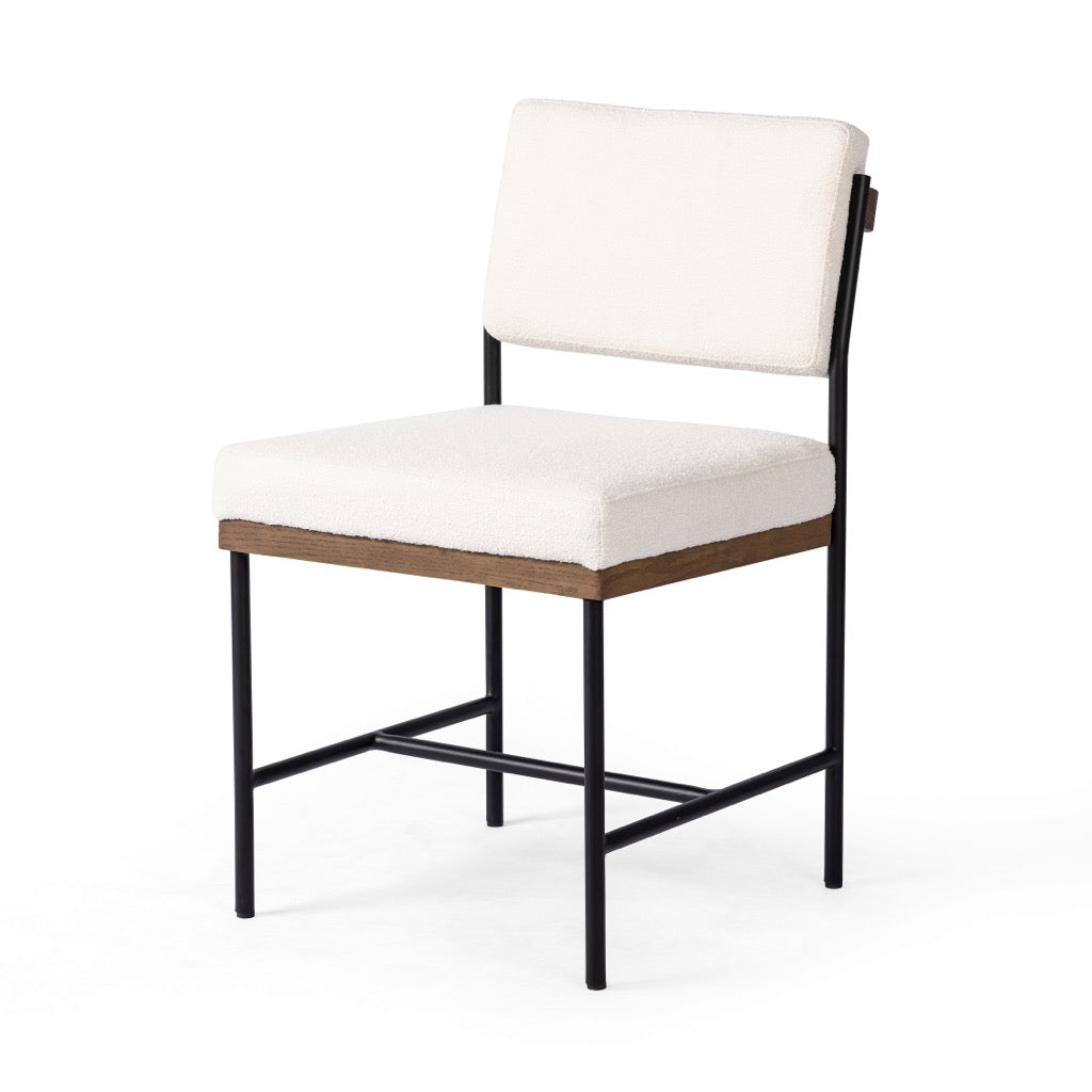 Benton Dining Chair - Modern Cloud White Upholstered Seat - Perfect for Kitchen, Dining Room & Office Workspace