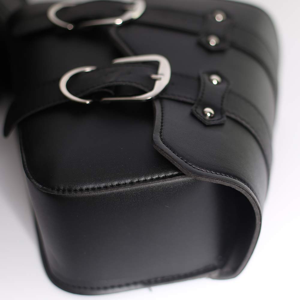Vechkom Motorcycle Saddle Bags for Harley Sportster - Waterproof PU Leather Side Bags & Saddlebags - Perfect for Long Rides, Daily Commuting and Motorcycle Travel Accessories