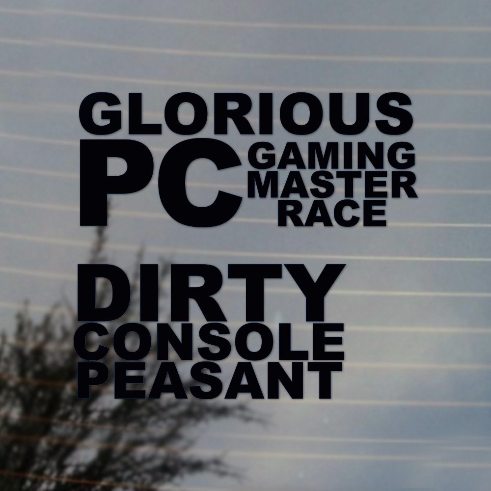 Glorious PC Race vs Console Peasant Gaming Vinyl Decal Sticker - Black - Perfect for PC Gaming Setup, Laptop Decoration & Gamer Room Decor