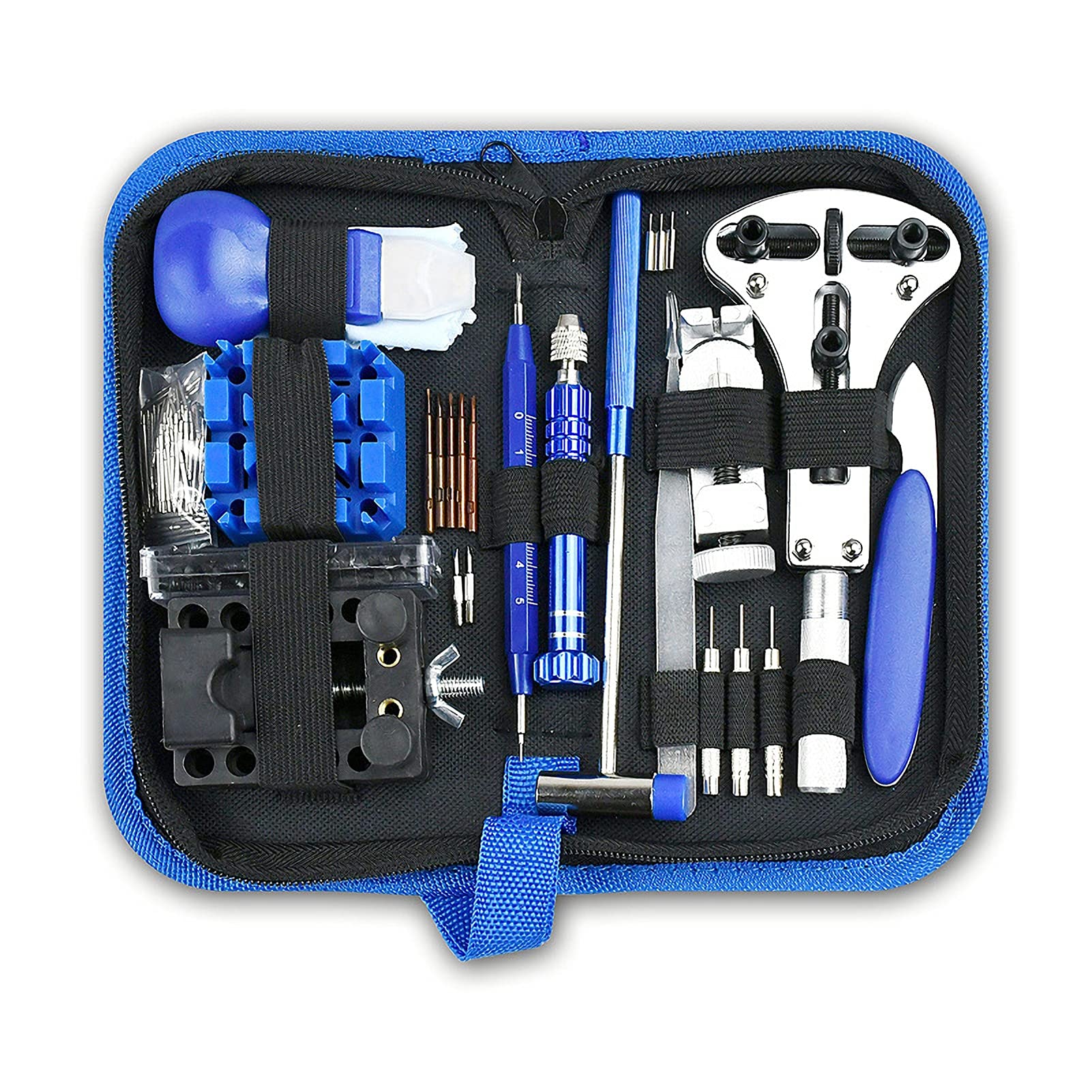 UELEGANS 185PCS Professional Watch Repair Kit with Spring Bar Tool, Strap Link Pin Remover & Back Case Opener - Complete Watch Band Repair Tool Set for Watchmakers & DIY Enthusiasts (Perfect for Watch Maintenance, Battery Replacement & Band Adjustment)