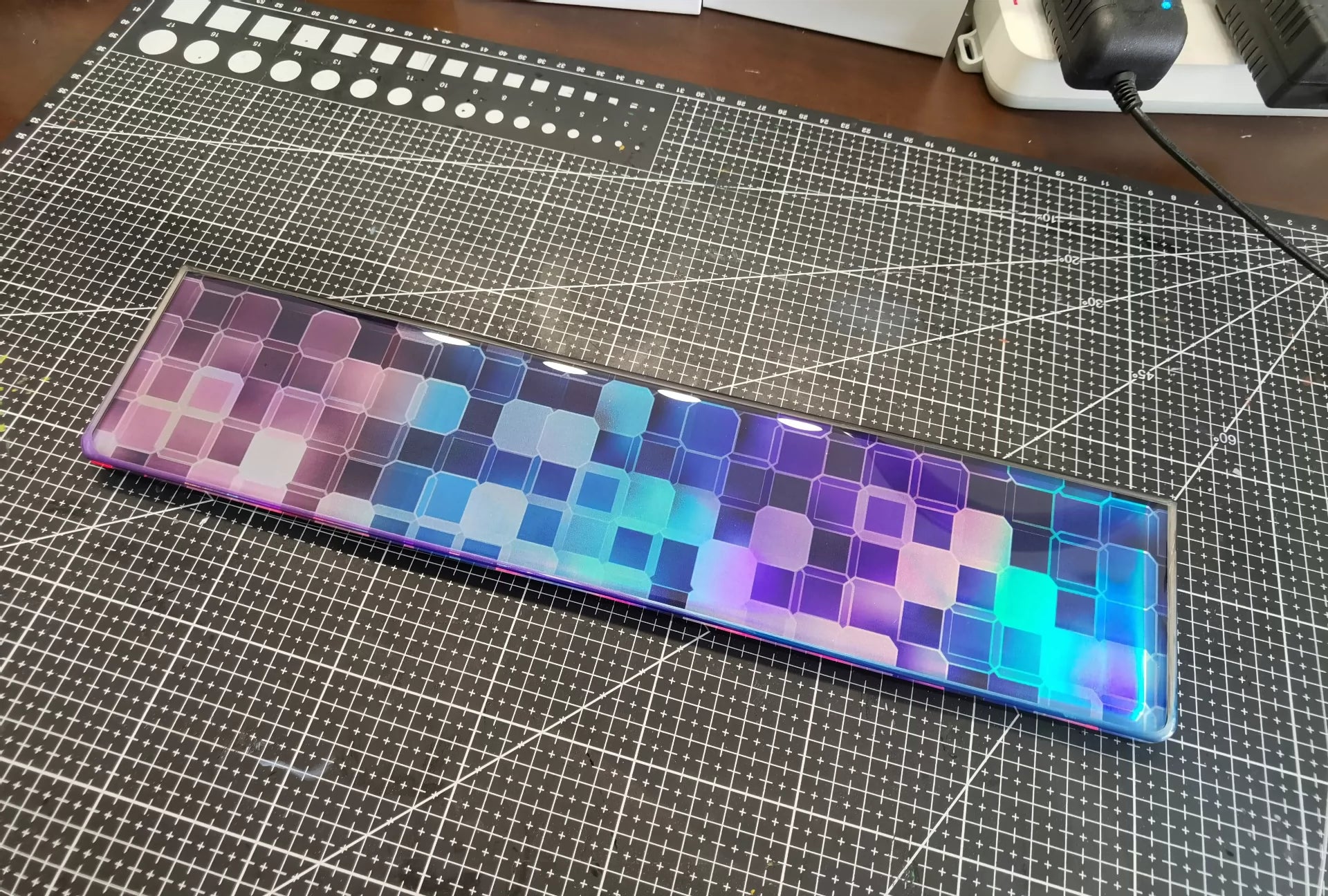 Custom Handmade Resin Keyboard Wrist Rest - Ergonomic Laser Geometric Design for Comfort & Style - Perfect for Gaming, Typing, and Office Work Accessories