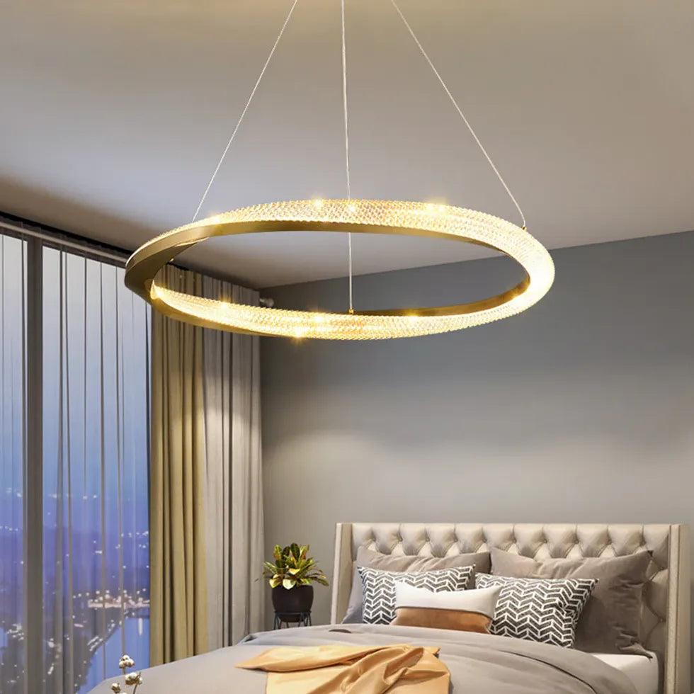 Modern Round LED Pendant Light - Elegant Luxury Ceiling Lighting Fixture for Dining Room, Kitchen Island, Living Room & Bedroom