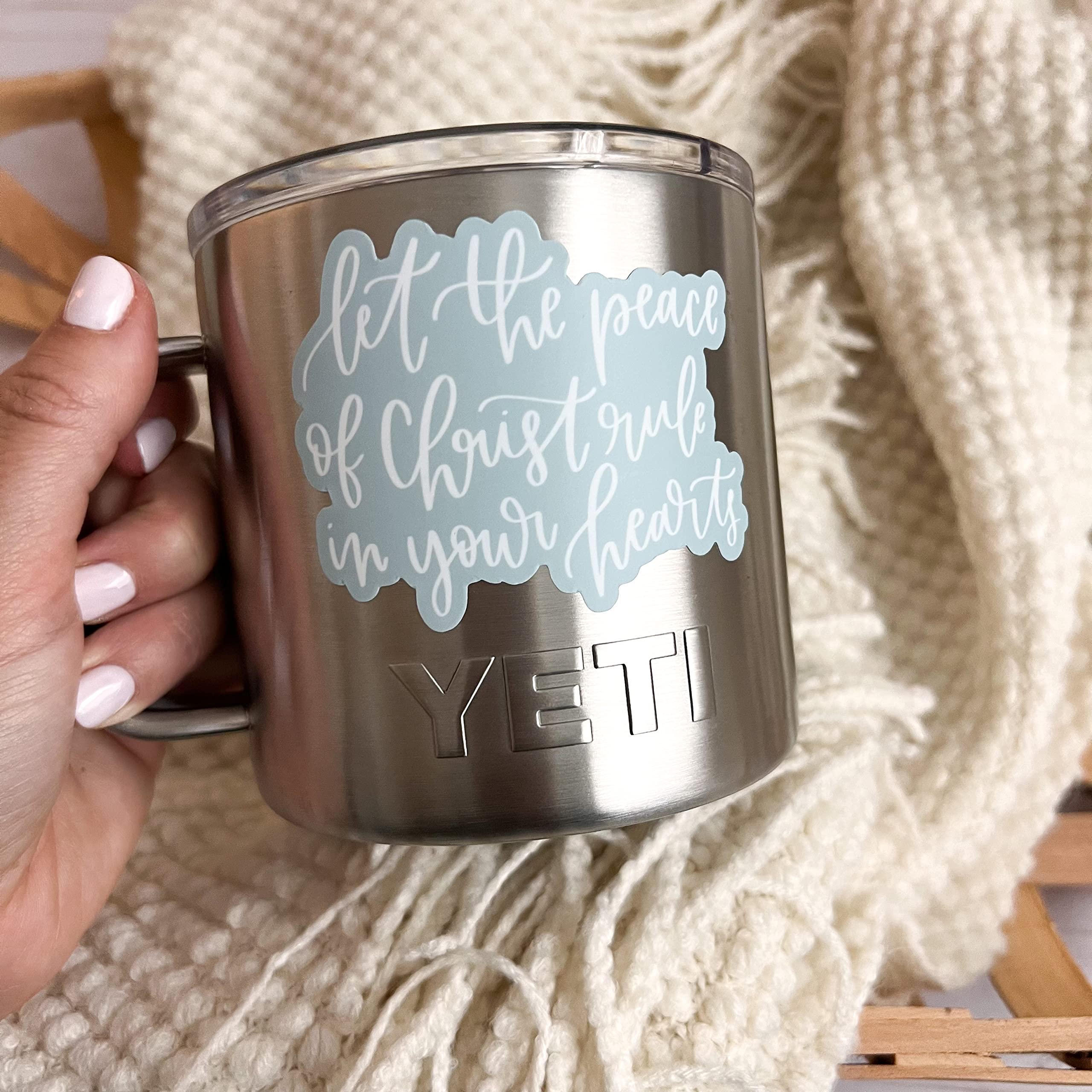 Christian Faith Stickers - Bible Verse Quote Decals with Scripture About God & Jesus | Religious Stickers for Journals, Water Bottles, Laptops | Includes Colossians 3:15 & Peace of Christ by SwayGirls