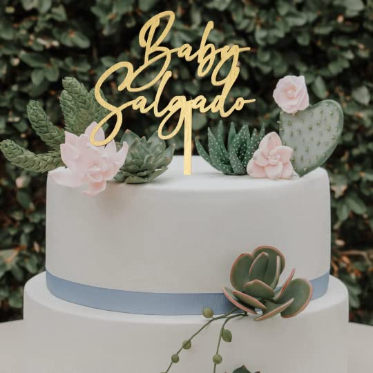 Custom Wooden Baby Shower Cake Topper - Personalized Cake Decorations for Baby Showers, Birthdays & Celebrations | Perfect for Gender Reveals, 1st Birthday & Nursery Decor