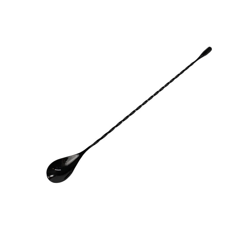 Premium 30cm Black Teardrop Bar Spoon - Professional Bartending Tool for Mixing Cocktails and Stirring Drinks