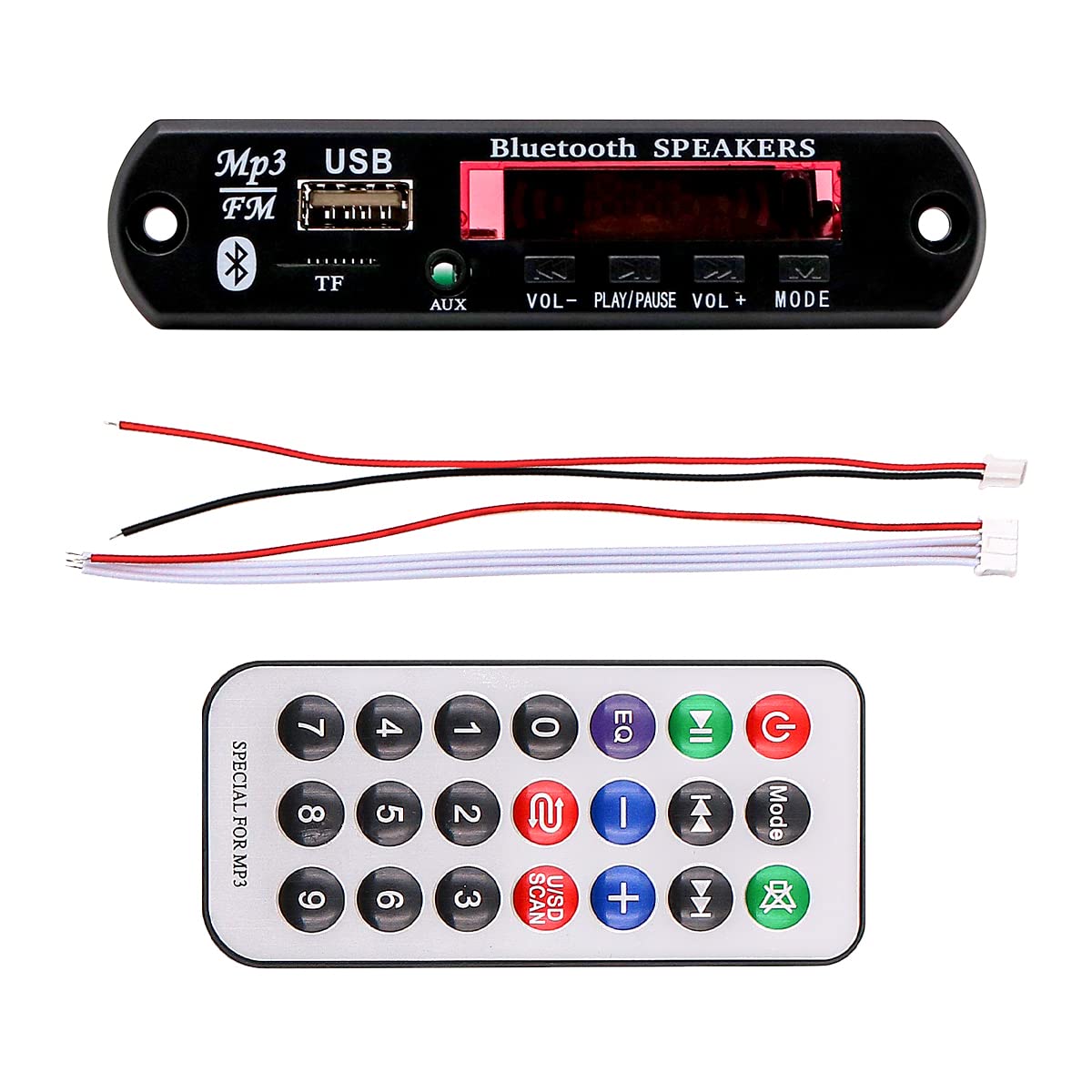 VOANZO 5.0 Bluetooth Audio Decoder Module - Supports MMC/TF/MMA Cards, USB & FM Radio with Remote Control | Perfect for Car Audio Systems, Home Theater & DIY Electronics Projects