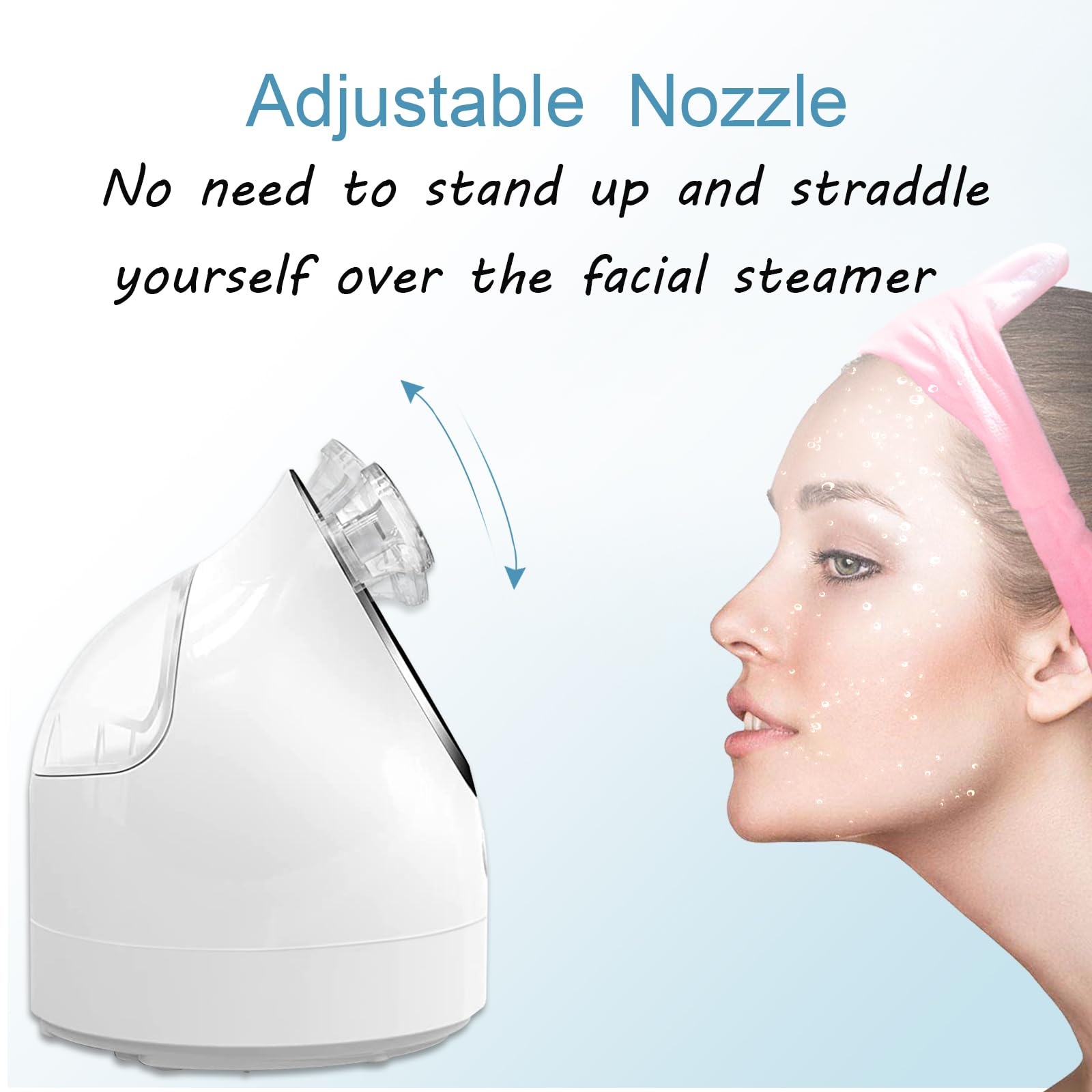 Kingsmile 3-in-1 Nano Facial Steamer with Aromatherapy - Adjustable Nozzle Warm Mist Humidifier for Deep Cleansing & Moisturizing | Perfect for Home Spa, Sinus Relief & Skincare Routine