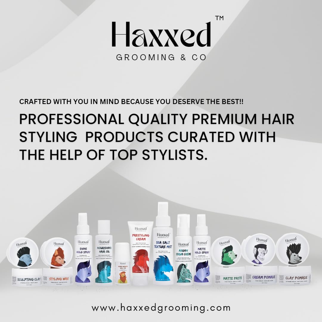 Haxxed Hair Pomade for Men - Water-Based Styling Wax with Medium Shine & Strong Hold | Petroleum-Free, Natural Ingredients (100g) | Perfect for Slick Back, Pompadour & Classic Hairstyles