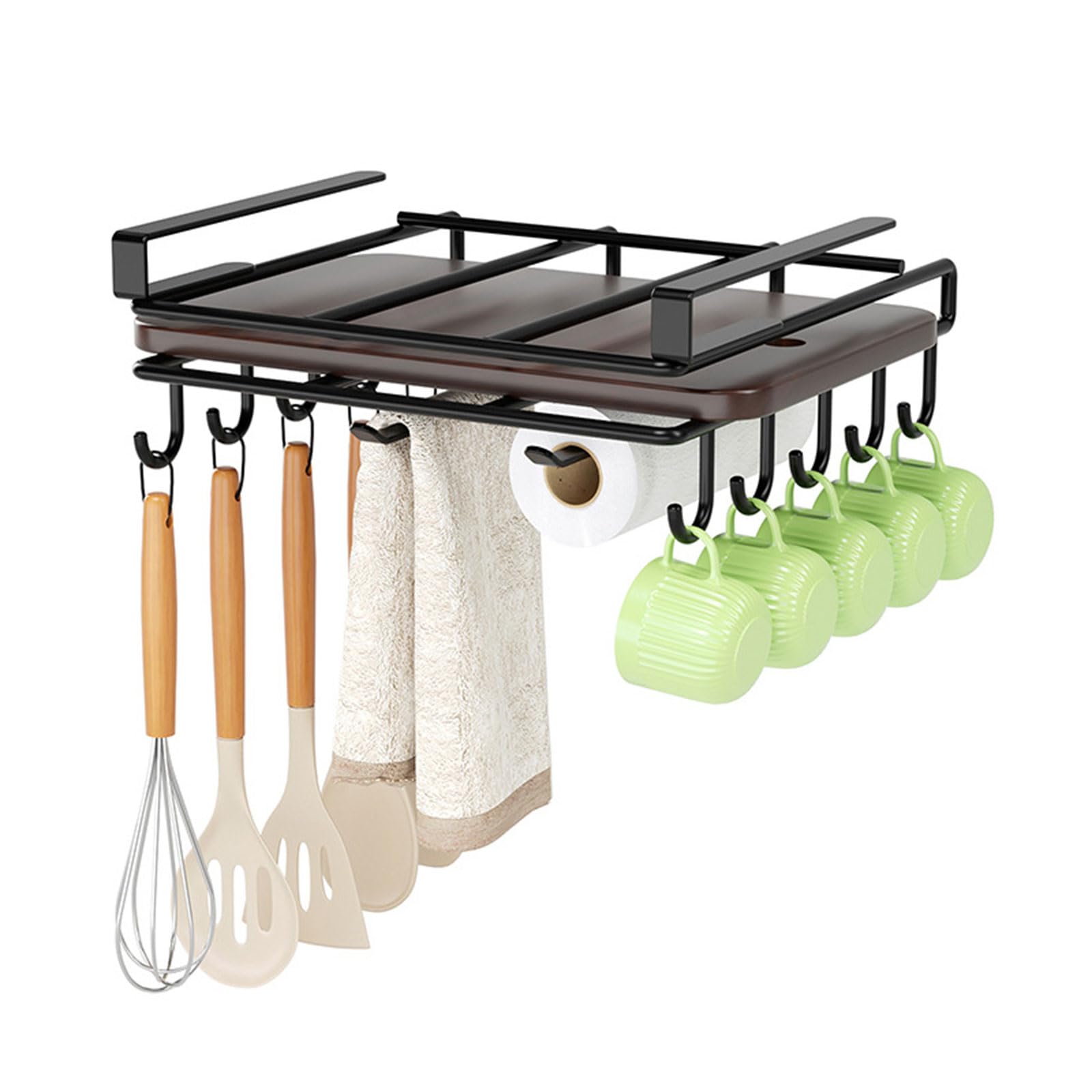HUANIZI Space-Saving Kitchen Utensil Organizer - Elegant Cabinet Storage Rack for Efficient Kitchen Organization | Perfect for Small Spaces and Home Cooks