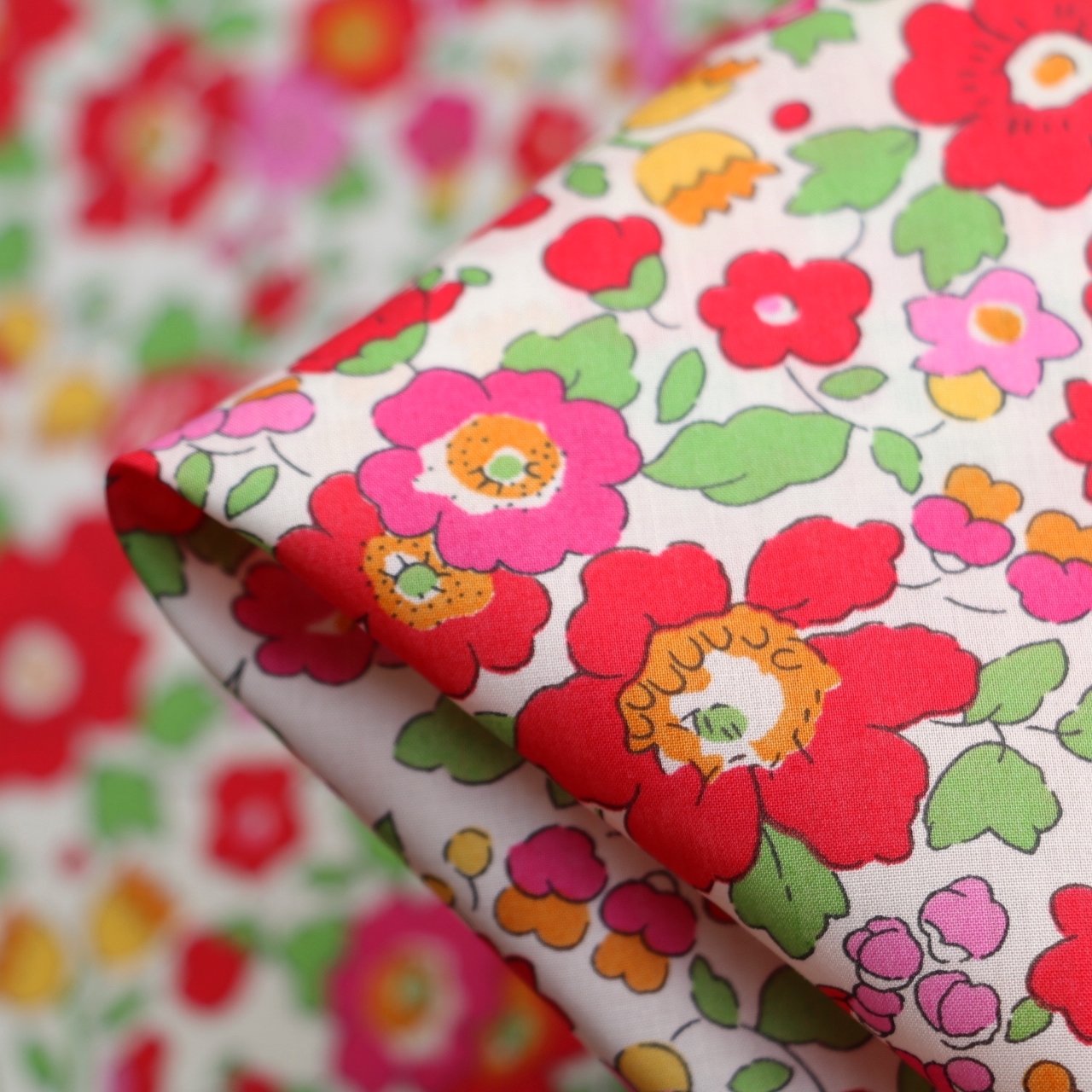 Betsy Red Liberty Tana Lawn™ Cotton Fabric - Perfect for Quilting, Dressmaking & DIY Craft Projects