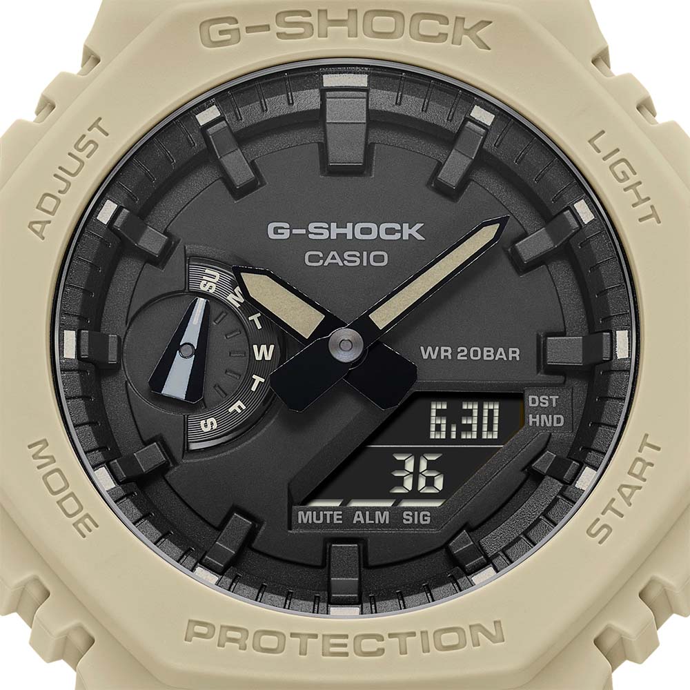 G Shock GA2100 5A Carbon Core Guard 'CasiOak' - Durable Digital Analog Watch for Men | Outdoor Sports, Hiking & Everyday Wear