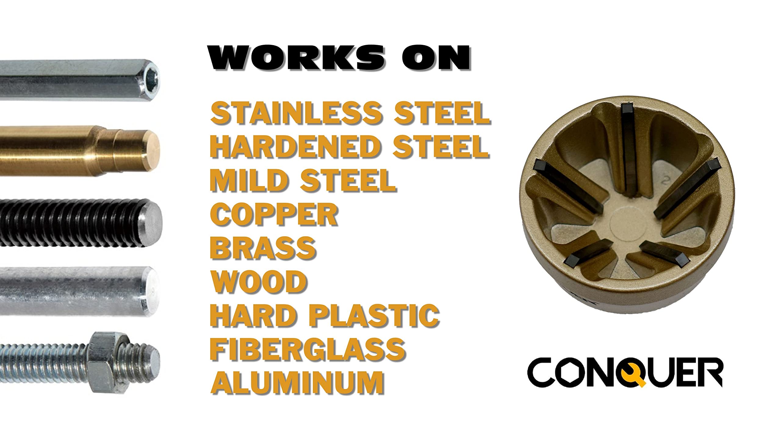 CONQUER Professional Deburring and Chamfering Tool Set for Metal, Plastic & Wood - Perfect for DIY, Automotive, and Metalworking Projects
