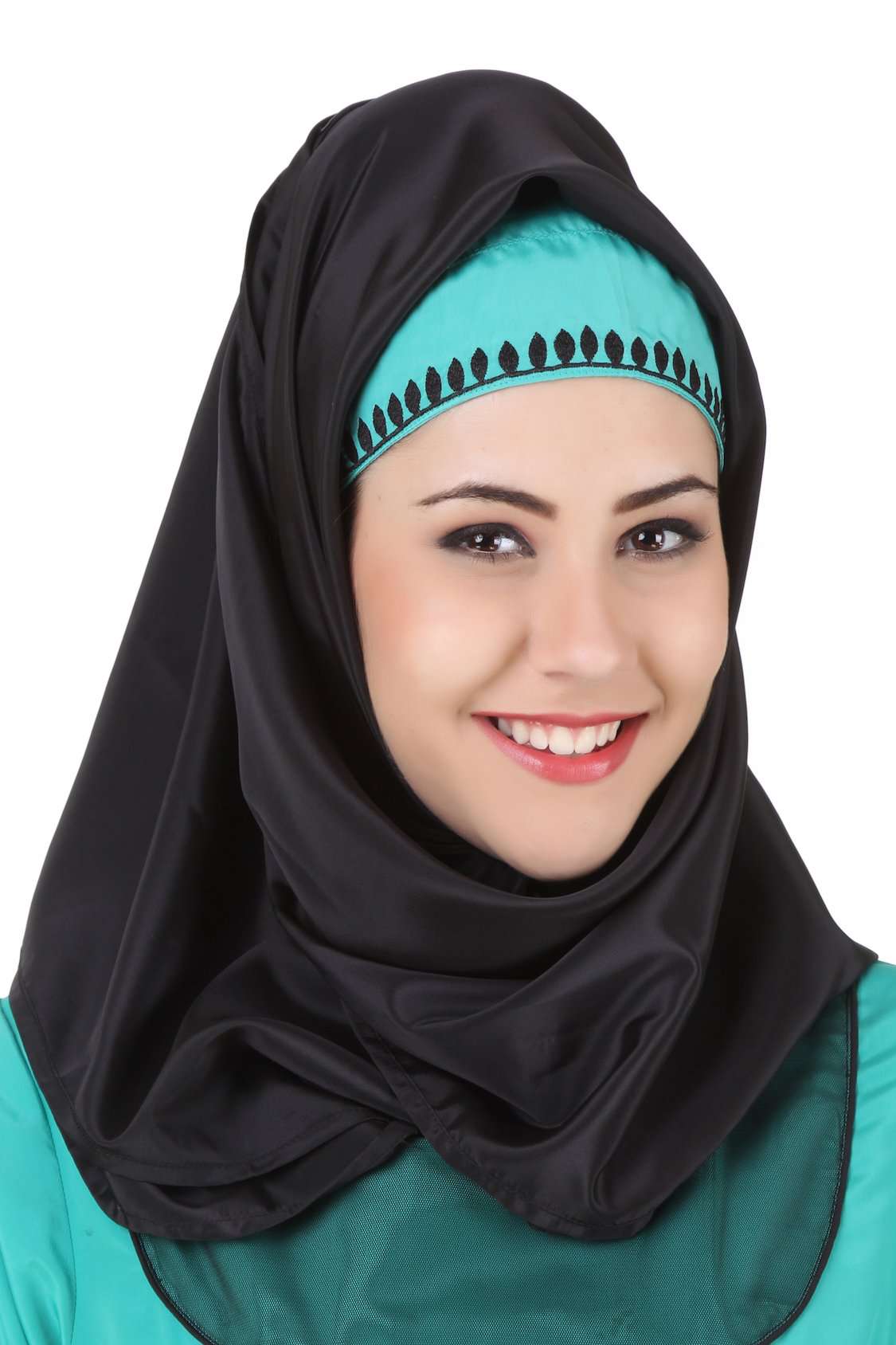 Manab Fancy Black Nida Hijab - Elegant Muslim Headscarf for Women - Perfect for Daily Wear, Prayer & Special Occasions