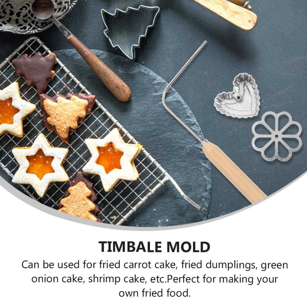 Hemoton 7-Piece Aluminum Waffle Mold Set - Swedish Rosette & Timbale Cutter for Baking Cakes, Cookies, Bunuelos - Perfect for Holiday Desserts, Party Treats & Family Baking Activities
