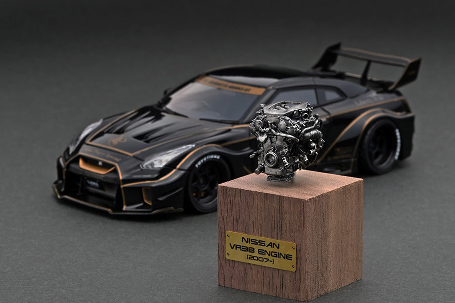 1:43 Scale Nissan 35GT-RR LB Silhouette WORKS GT Diecast Model Car - Black with Detailed Engine Display - Perfect for Collectors & Racing Enthusiasts
