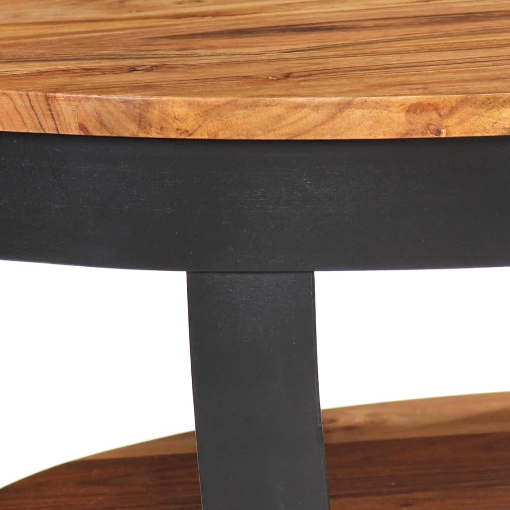 Rustic Farmhouse Coffee Table with Storage Shelf - 25.6