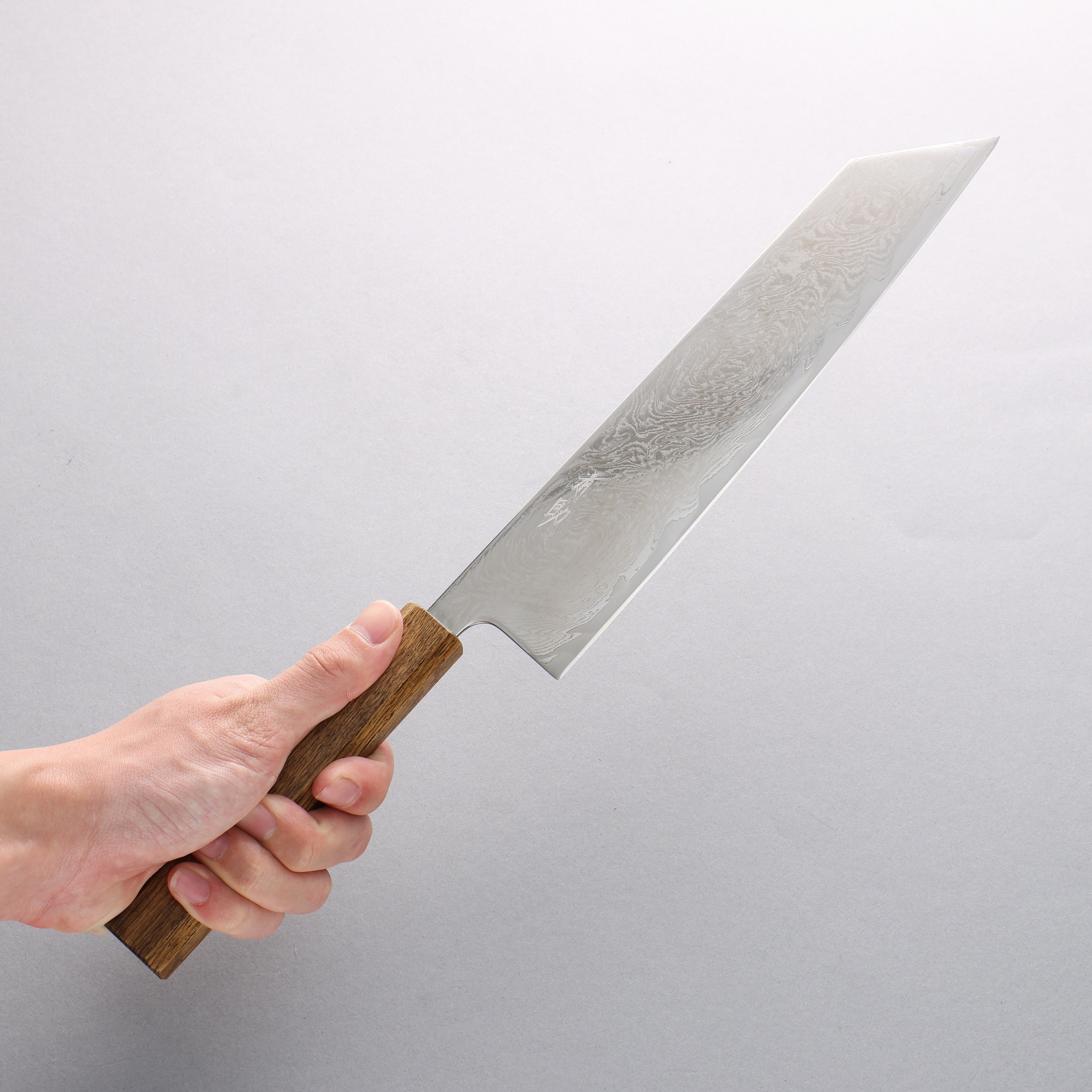 Premium AUS10 Damascus Kiritsuke Knife 240mm - Mirrored Finish, Oak Handle - Perfect for Sushi, Sashimi & Japanese Cuisine