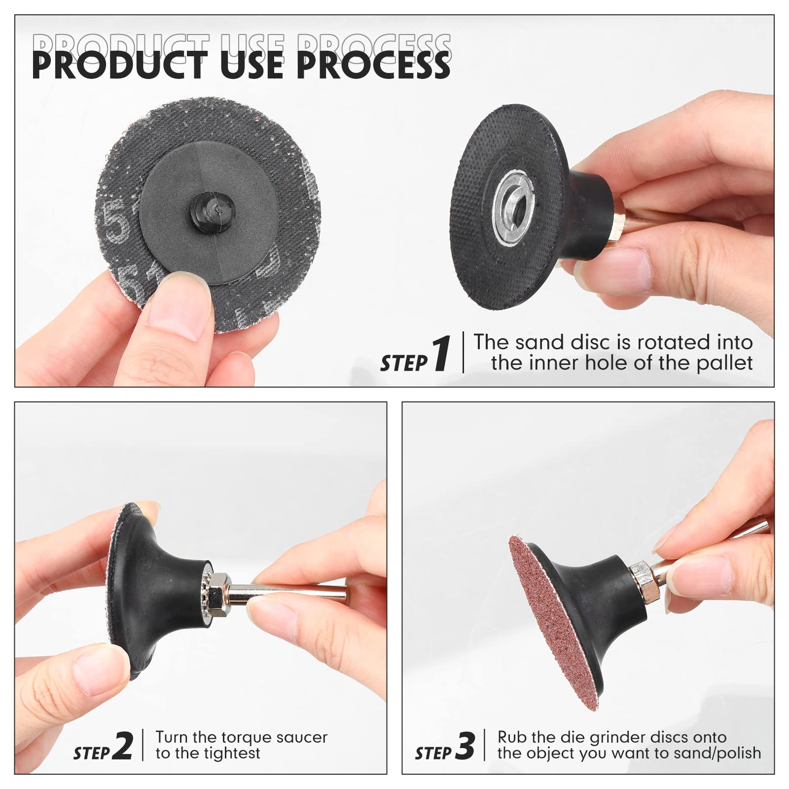 150-Piece 2-Inch 36 Grit Sanding Discs for Die Grinder - Roll Lock Design for Surface Prep, Stripping, Grinding, Polishing & Rust/Paint Removal - Ideal for Metal, Wood & Automotive Projects (Red)