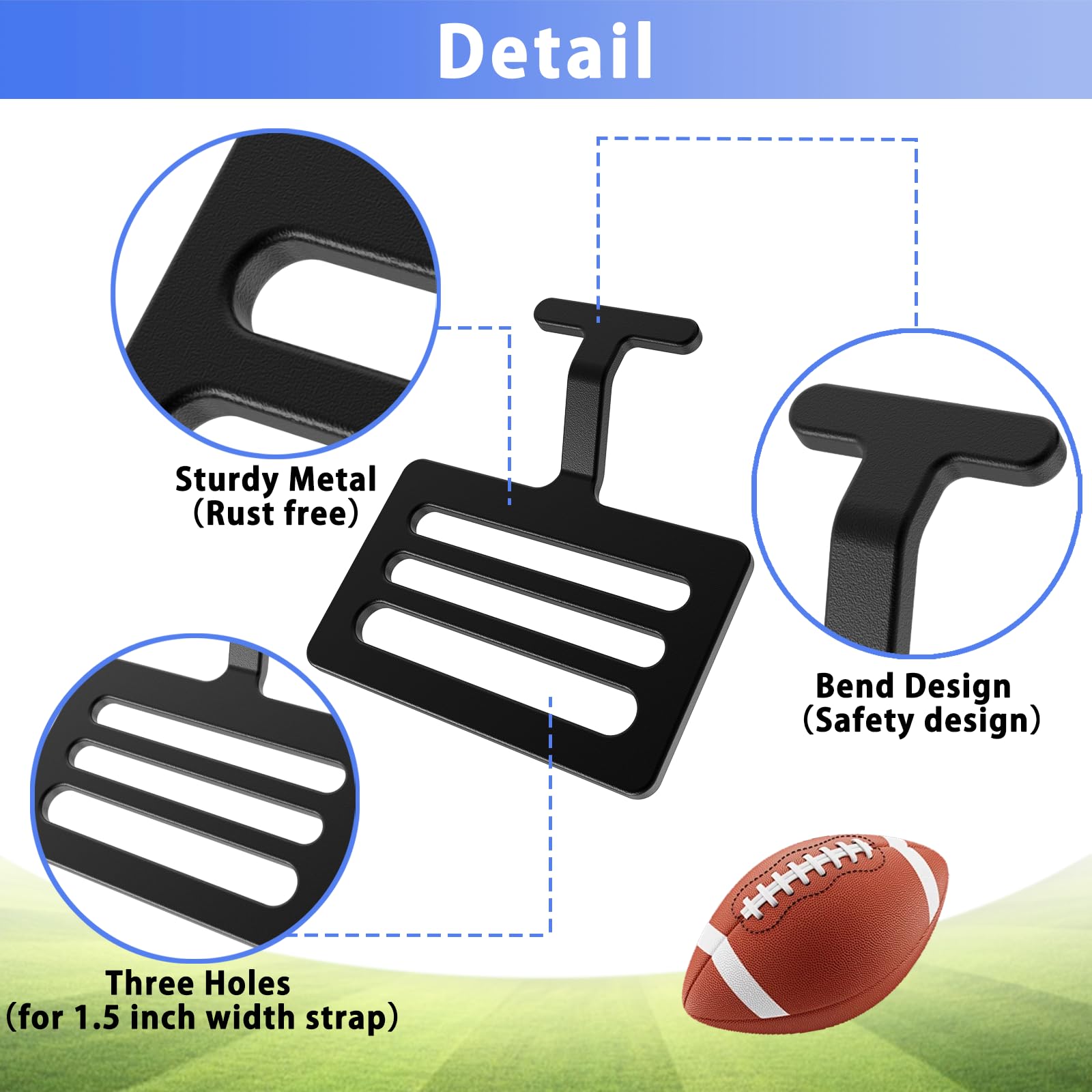 Black T Hook Shoulder Pad for Football - Durable & Adjustable Football Shoulder Support for Training & Games