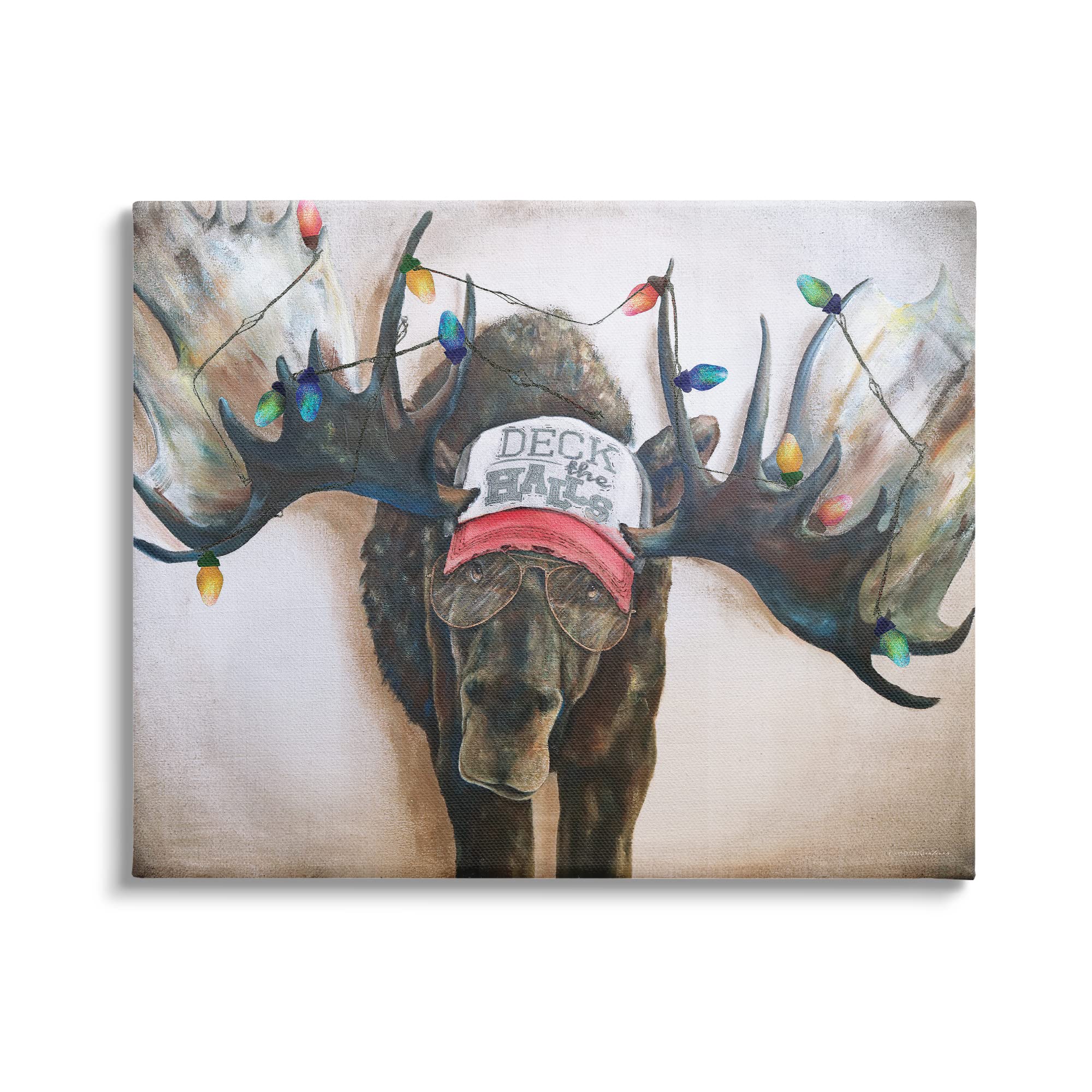 Stupell Industries Holiday Lights Moose Antlers Christmas Hat - Festive Deer Headband for Xmas Parties & Winter Photos - Deck The Halls Design by Kamdon Kreations