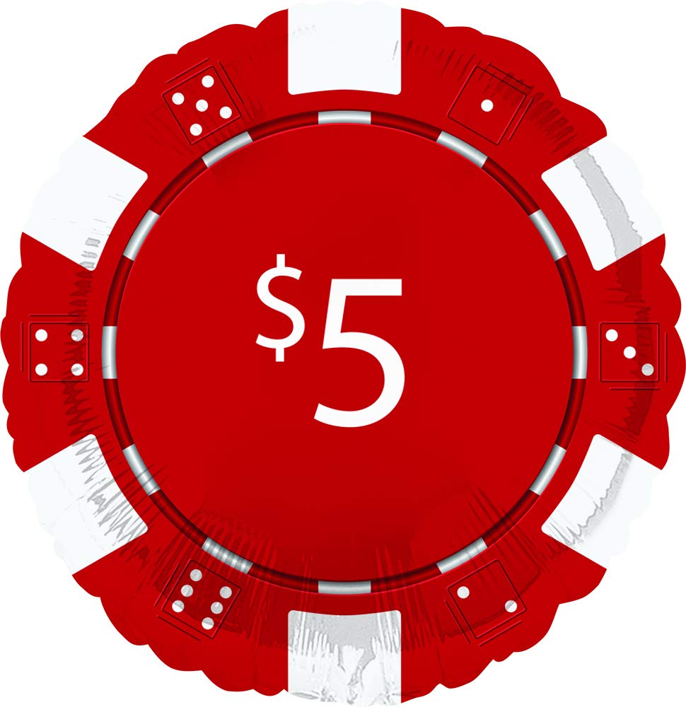 Casino Night Party Decorations - 5-Piece Poker Chips & Balloon Bouquet Set for Poker Games, Gambling Theme Parties, and Vegas-Style Events