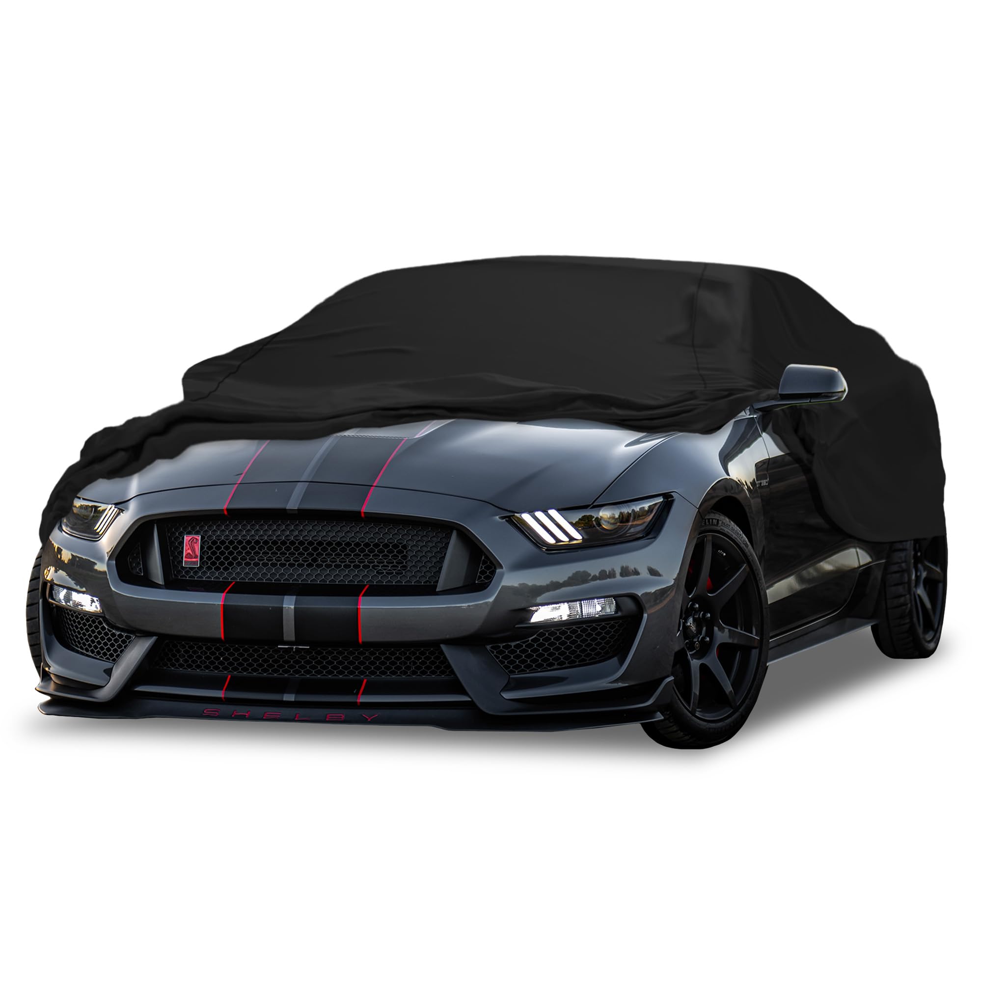 Premium Scratch-Resistant Indoor Car Cover for Ford Mustang (2005-2024) - Black Satin Ultra Soft Material with Warranty | Perfect for Garage Storage & Vehicle Protection