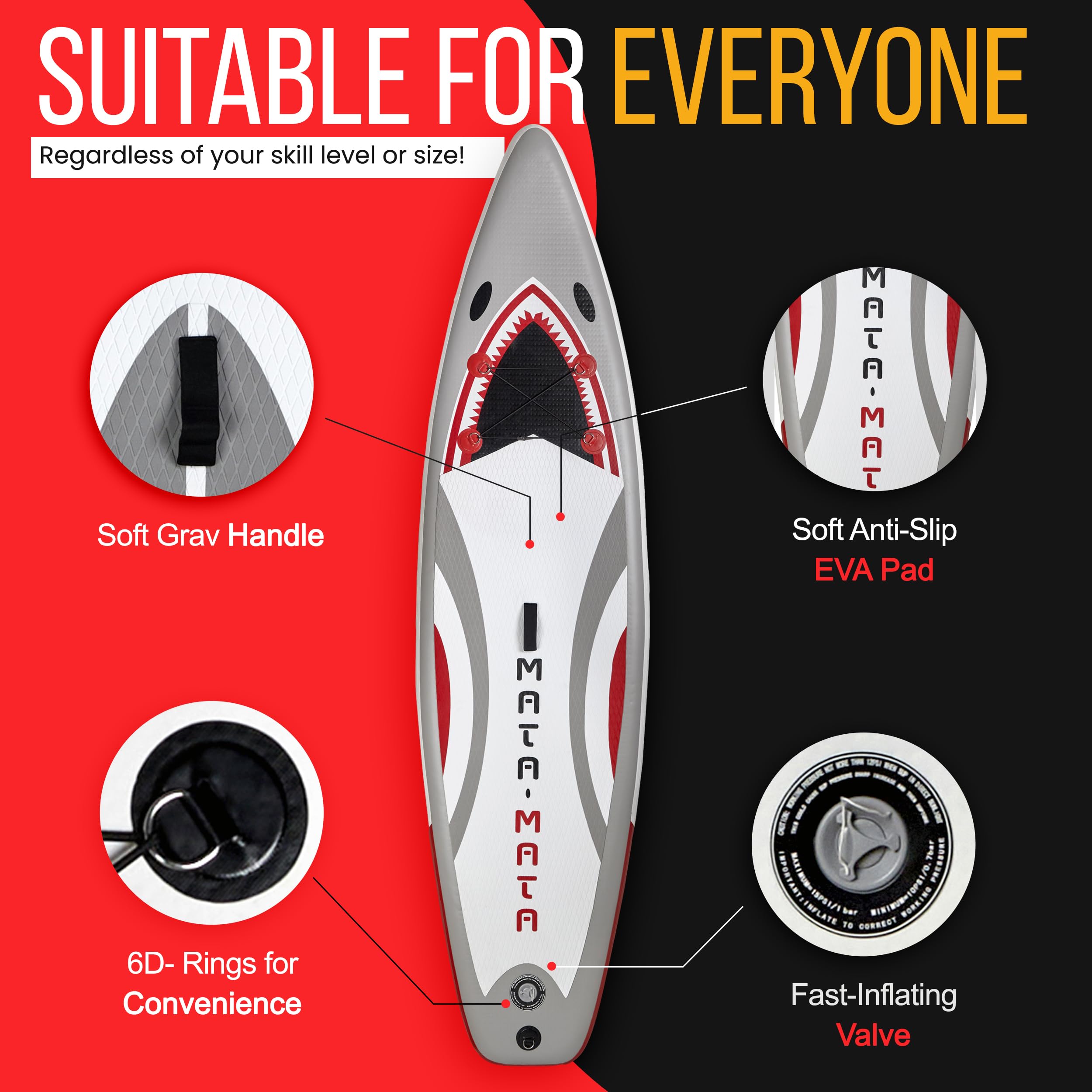 Premium 10' Stand Up Paddle Board (SUP) with Complete Accessories Kit - Non-Slip Deck, Waterproof Bag, Leash, Adjustable Paddle & Hand Pump - Perfect for Yoga, Fishing & Ocean Recreation