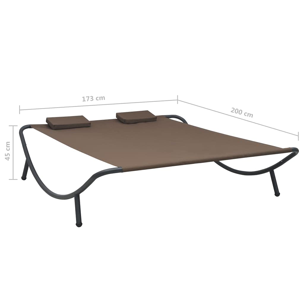 Outdoor Lounge Bed - Durable Fabric in Brown for Lawn, Courtyard, Beach & Sunbathing | Perfect for Patio Relaxation, Backyard Lounging & Poolside Comfort