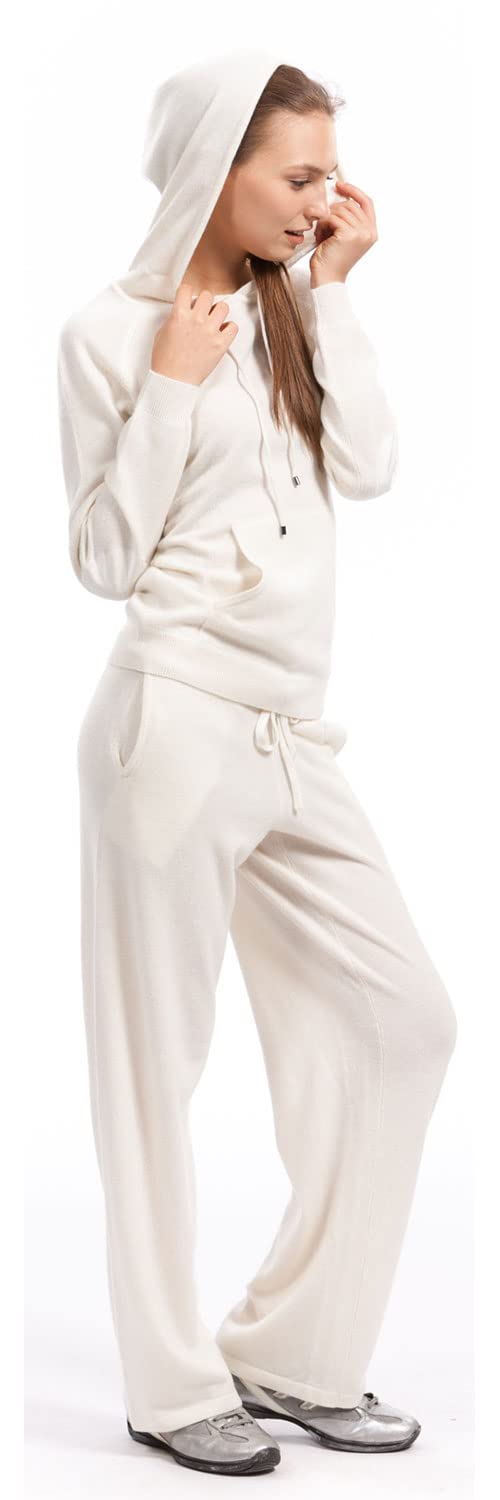 Premium Women's Lounge Pants - 100% Cashmere Soft Knit Sweatpants with Drawstring Waist & Side Pockets | Cozy Home Wear, Yoga Pants, Winter Comfort Outfit