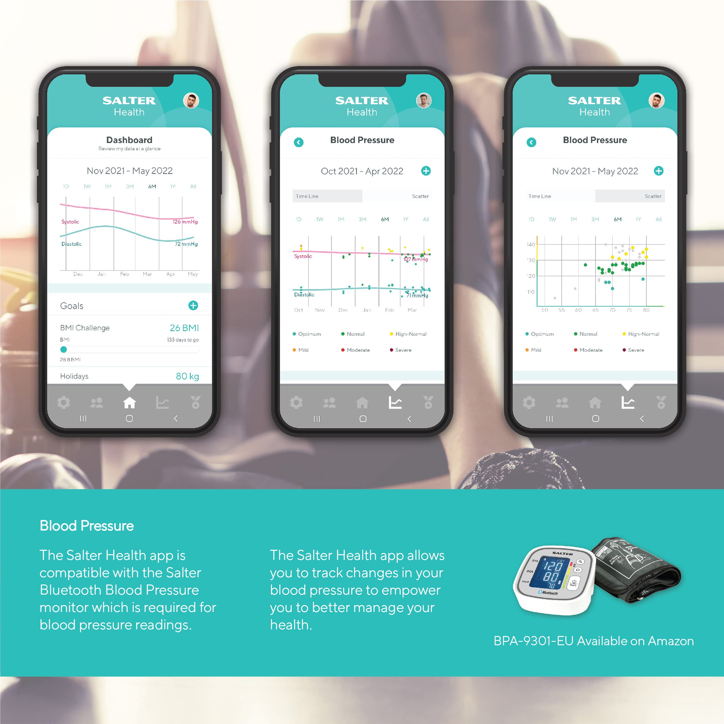 Salter 9192 BK3R Smart Body Composition Scale - Digital Bathroom Scale with Bluetooth, Measures Weight, Body Fat, Water, Muscle & Bone Mass, BMI/BMR - Syncs with Salter Health App for Fitness Tracking & Health Monitoring at Home