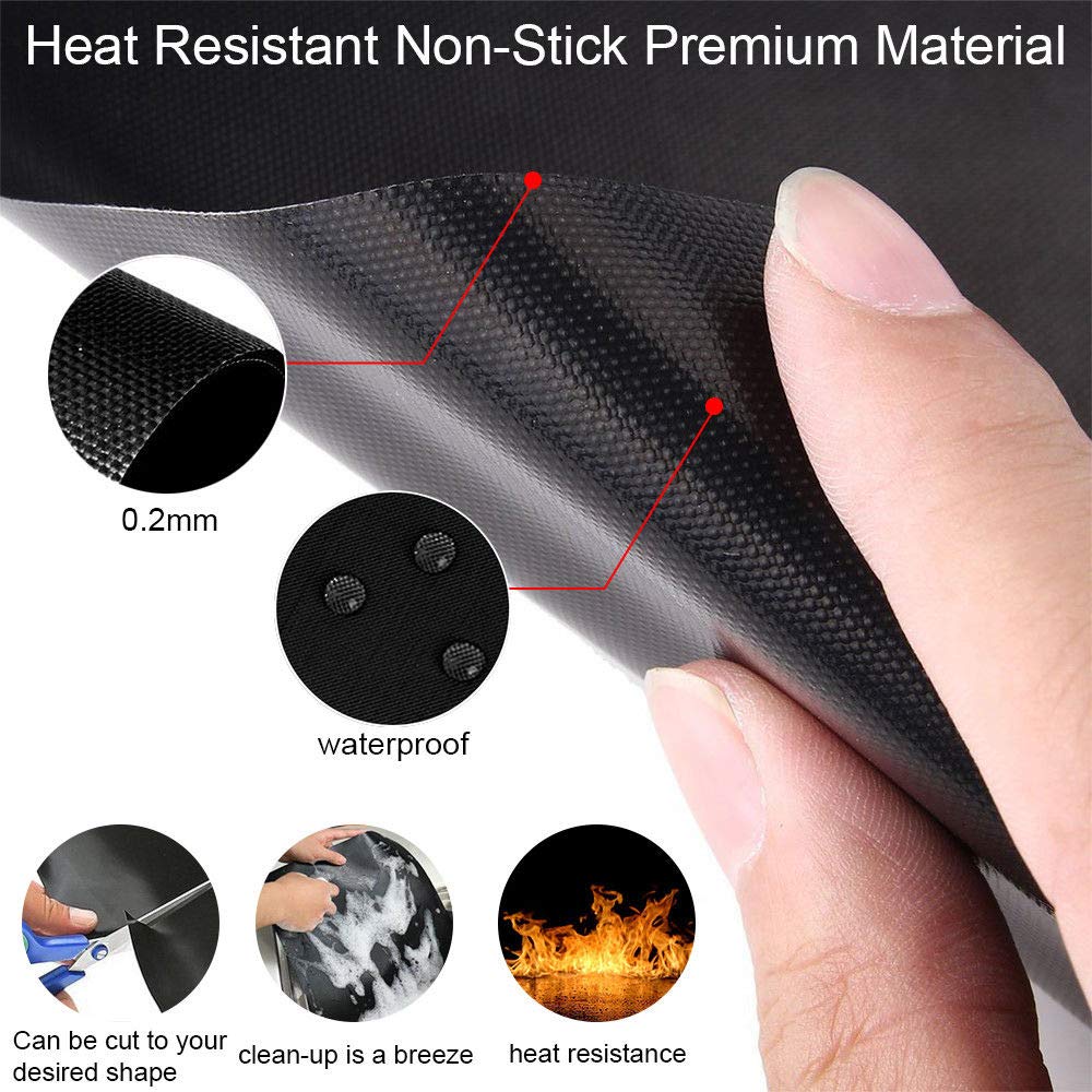 Non-Stick BBQ Grill Mats Set of 5 - 15.75 x 13 Inch Reusable Teflon Cooking Mats for Gas, Charcoal & Electric Grills | Perfect for Outdoor Barbecue, Backyard Cookouts & Camping Trips | Durable & Easy Clean Grill Accessories