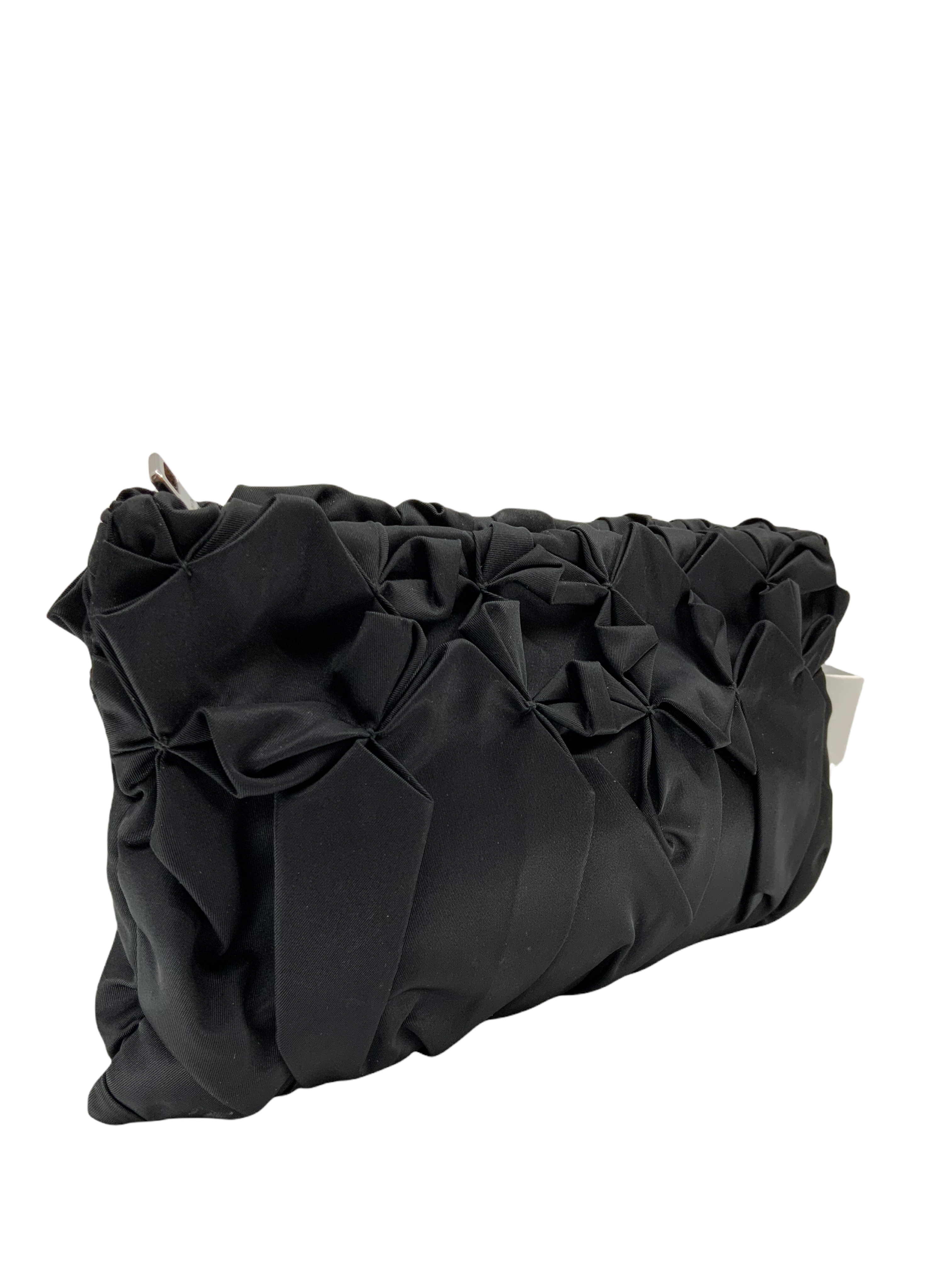 Prada Origami Pleated Large Clutch Bag in Tesutto Nylon - Elegant Evening Purse for Women, Perfect for Parties, Weddings & Special Occasions