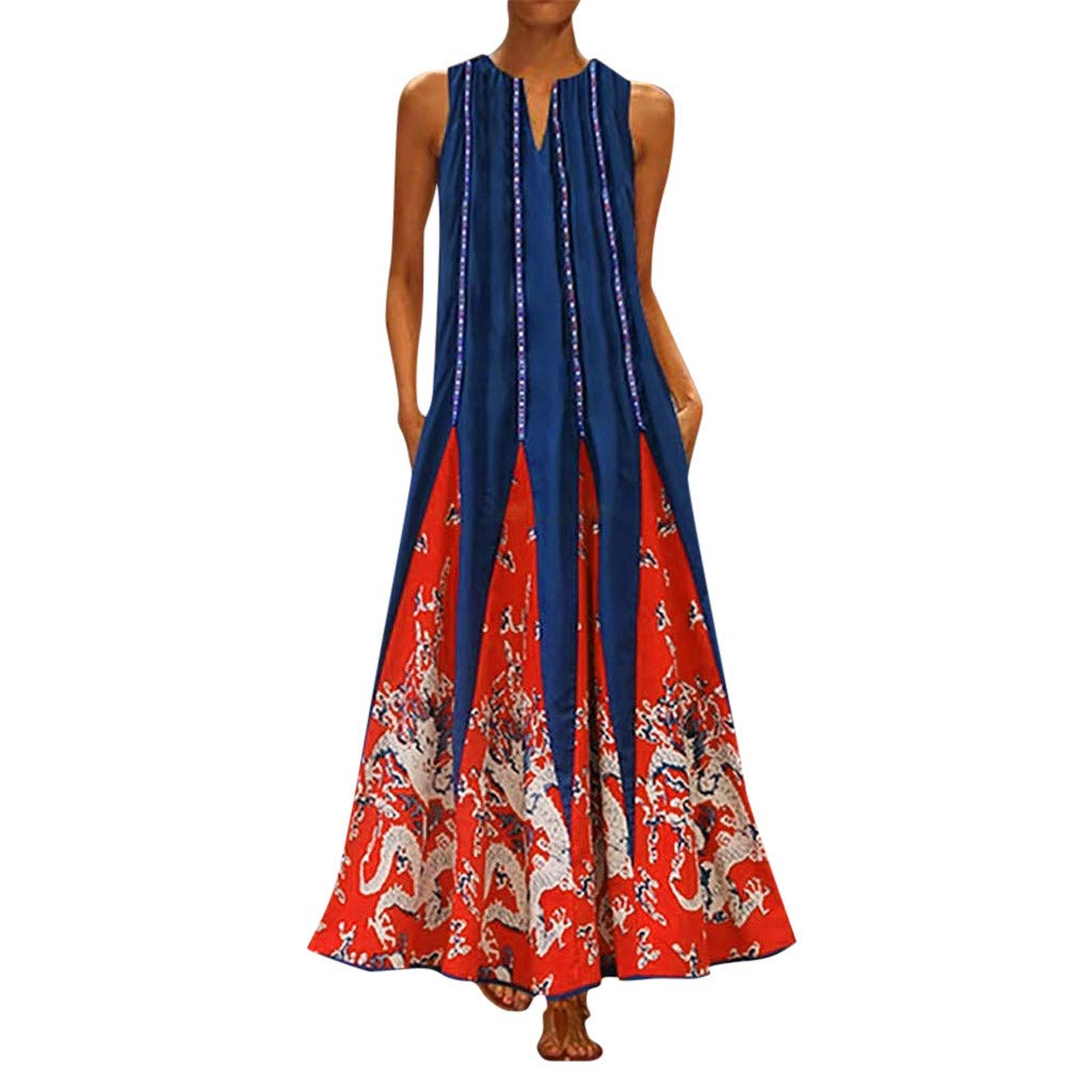 Women's Floral Print Chiffon Mini Dress - Mock Neck Casual Flowy Satin Dress for Spring & Summer | Perfect for Beach Outings, Date Nights & Brunch | Red, Size 8 XXXXL