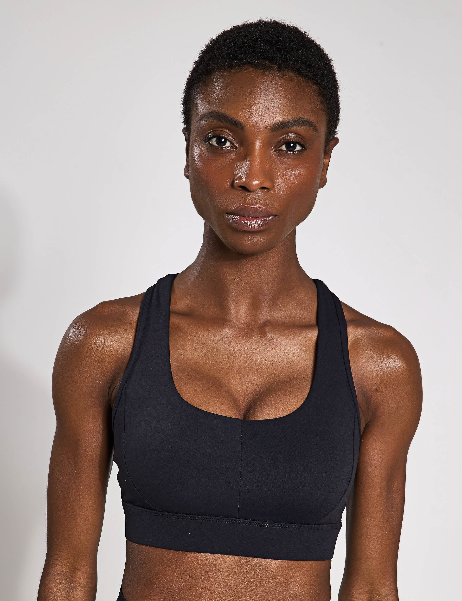 Frankie Cloud Core Sports Bra for Women - High Support Workout Top - Breathable & Comfortable for Running, Yoga, Gym - Black