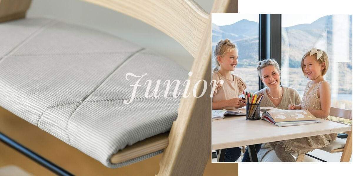 Stokke Tripp Trapp Junior Chair Cushion - Premium Nordic Grey Baby High Chair Seat Pad for Toddlers | Comfortable & Washable | Perfect for Dining, Feeding, and Playtime