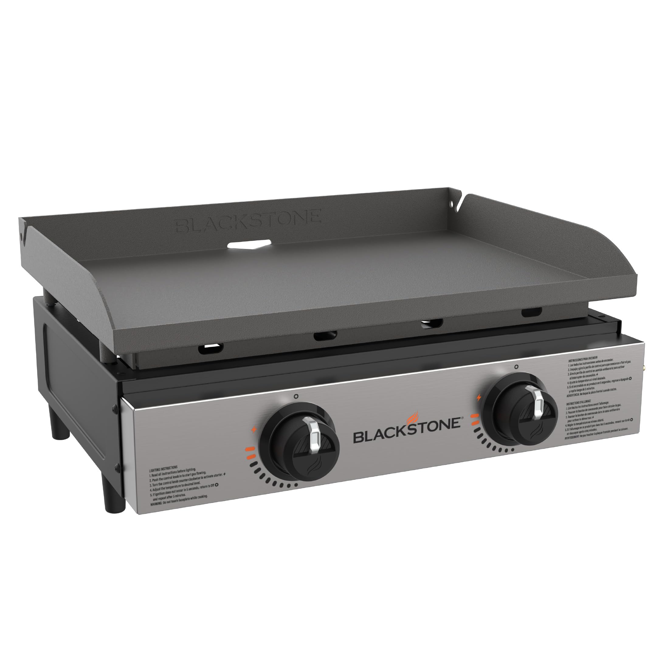 Blackstone 1666 22-Inch Tabletop Griddle with Stainless Steel Faceplate - Powder Coated Steel Outdoor Cooking Griddle for Camping, Tailgating & Backyard BBQs - Black