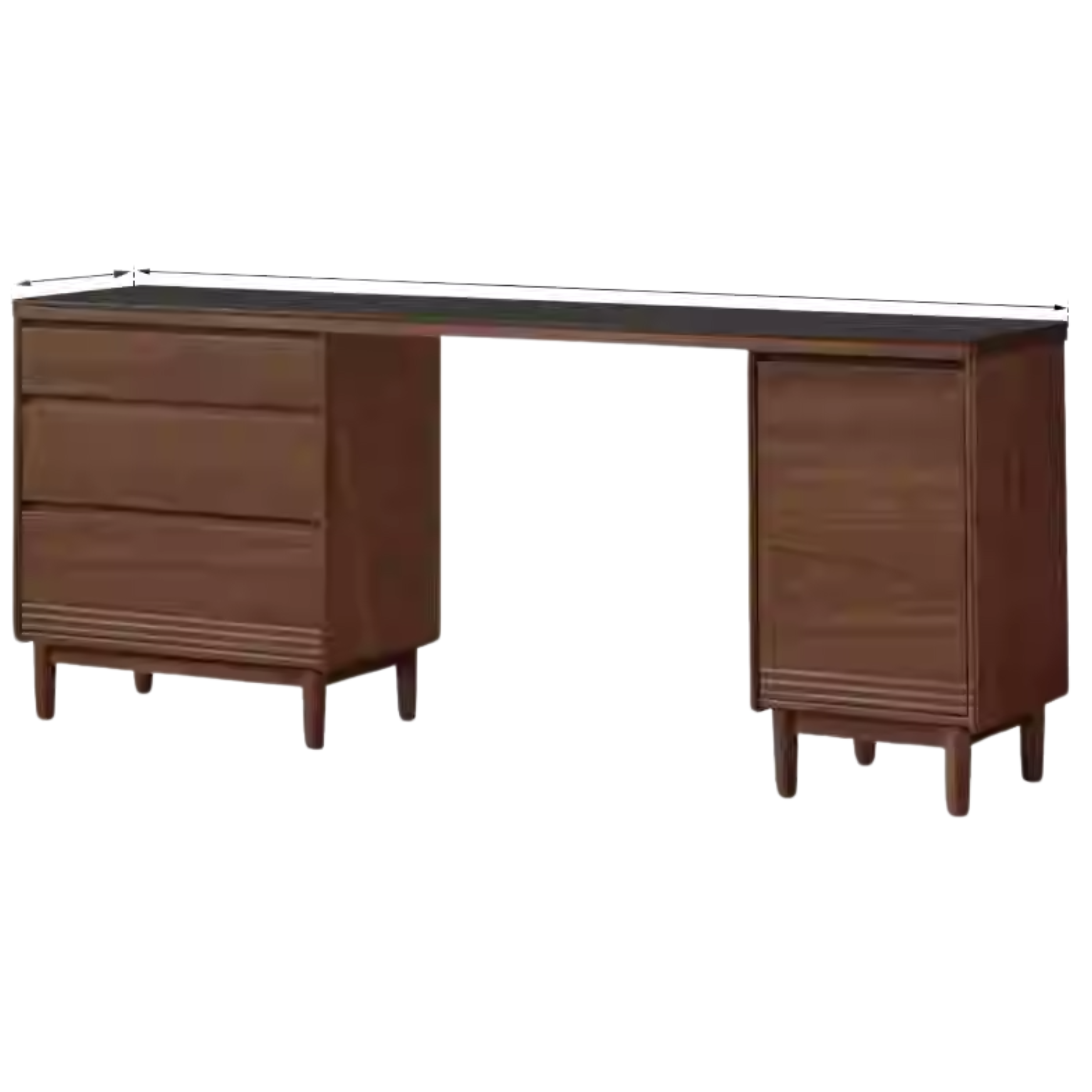 71x17.7x33.5 inch / 180.4x45x85 cm / Rich Dark Walnut color / Black Walnut Pure black rock board dining cabinet