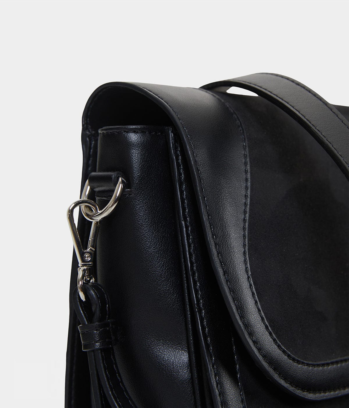 Vegan Leather Crossbody Bag for Women - Marilyn Apple Skin & Recycled Suede Handbag - Black - Perfect for Work, Travel & Everyday Use