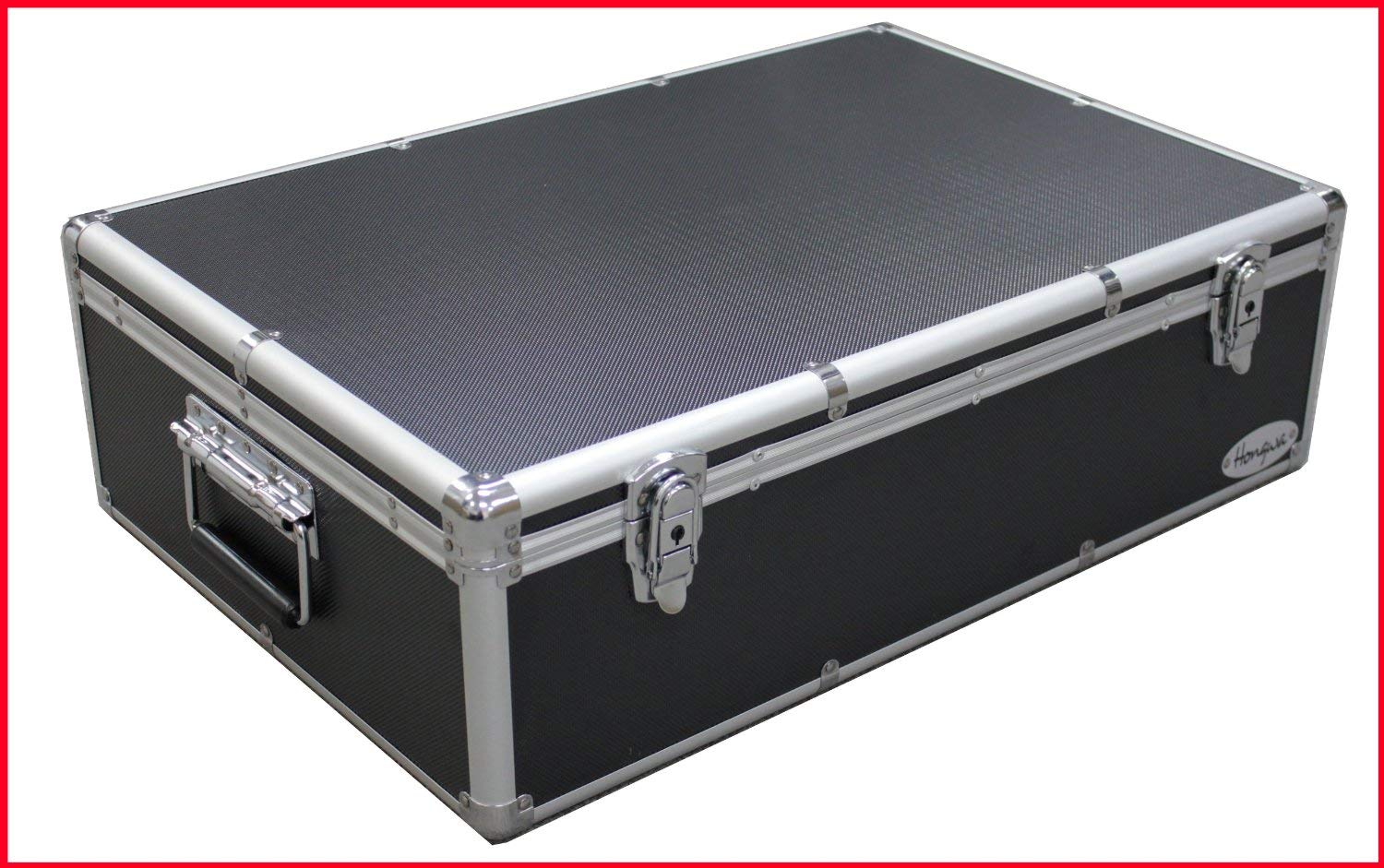 Premium Aluminum CD DVD Storage Case - Holds 1000 Discs, Black Organizer Box with Hanging Sleeves, MegaDisc Compatible - Perfect for Home Media Collections & Office Organization