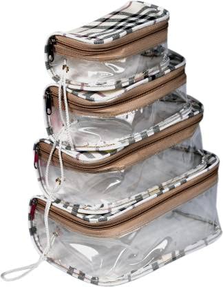 RKR Travel Toiletry Bag Set - Waterproof Cosmetic Organizer Pouch for Makeup, Jewelry & Accessories Storage - Perfect for Women's Travel, Gym & Vacation (4-Pack)