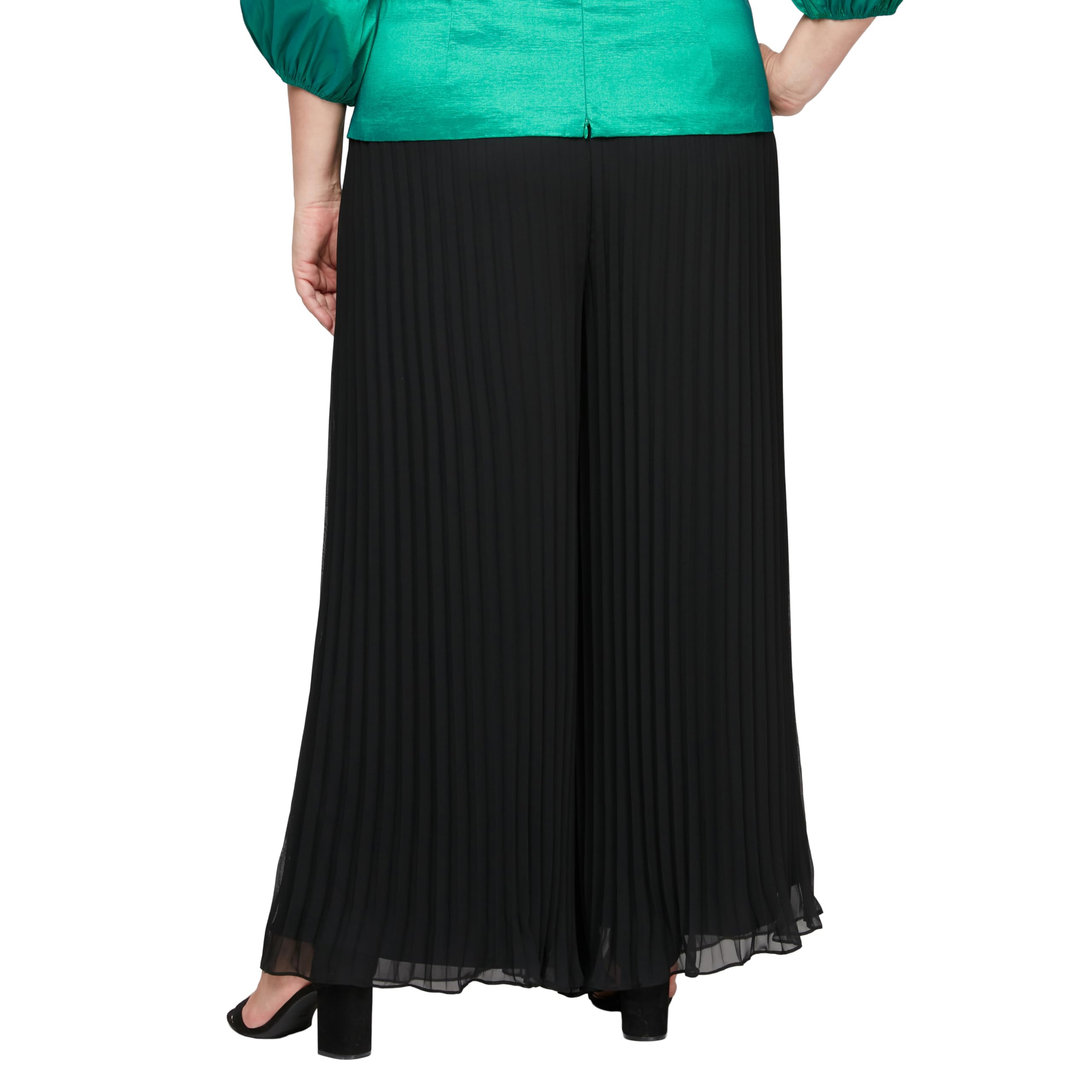 Alex Evenings Women's Plus Size Full Length Wide Leg Chiffon Dress Pants for Formal Events - Elegant Evening Wear for Weddings, Parties & Special Occasions
