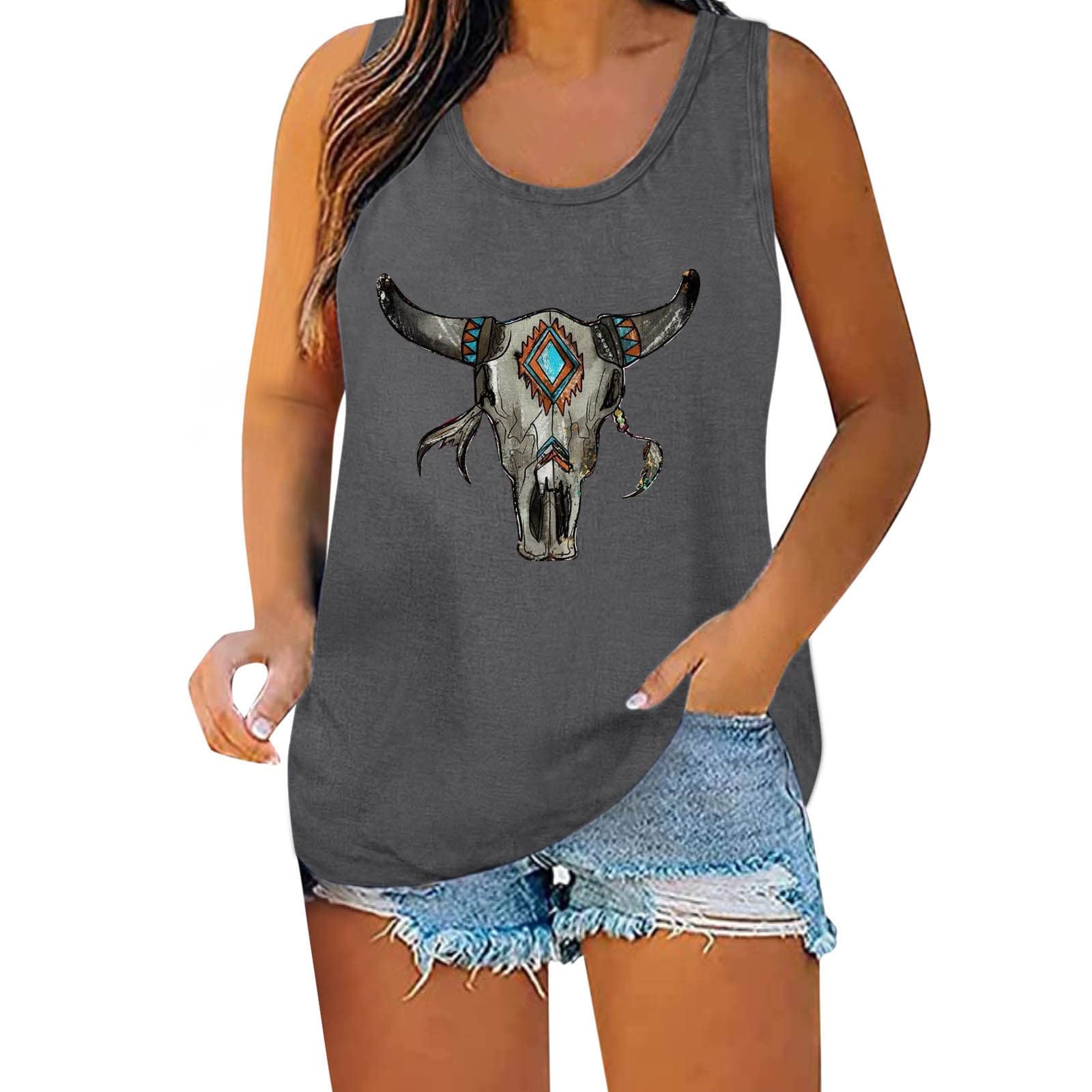 Women's Cropped Tank Tops - Patriotic Independence Day Print Summer Casual Activewear | Perfect for 4th of July, Beach Outings & Gym Workouts