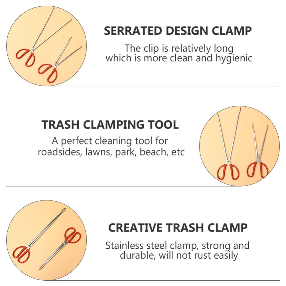**Heavy Duty Stainless Steel Crab Trash Grabber Tongs - 53cm Scissor Tongs for Seafood, BBQ, Grilling & Kitchen Use - Durable Garbage Picker for Crab Cooking, Beach Cleanup & Outdoor Activities**