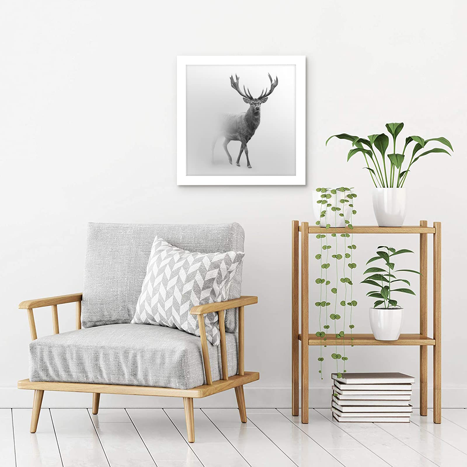 Americanflat 16x16 Wood Picture Frame - White Wall Display for Photos & Art