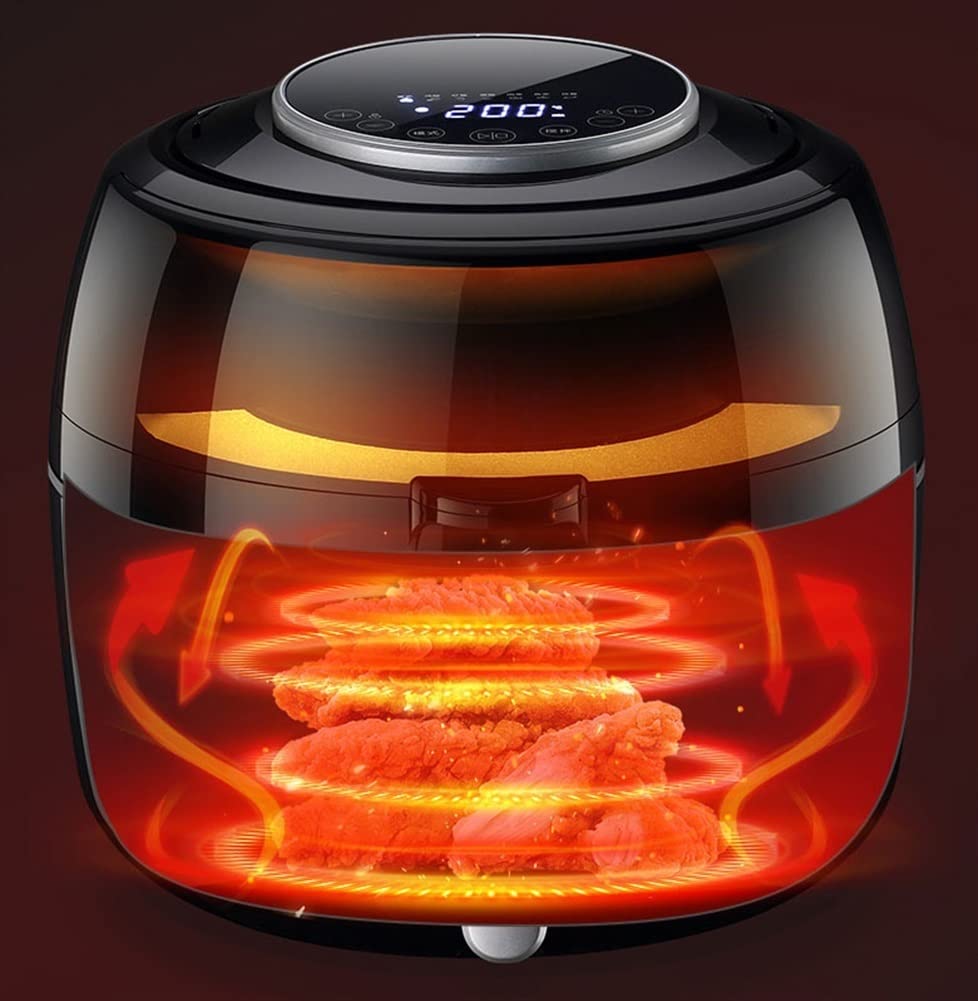 **1350W Digital Air Fryer with LED Touch Screen & Precise Temperature Control - Nonstick Detachable Basket, Auto Shut Off - Perfect for Healthy Frying, Baking, Roasting & Reheating - Black**