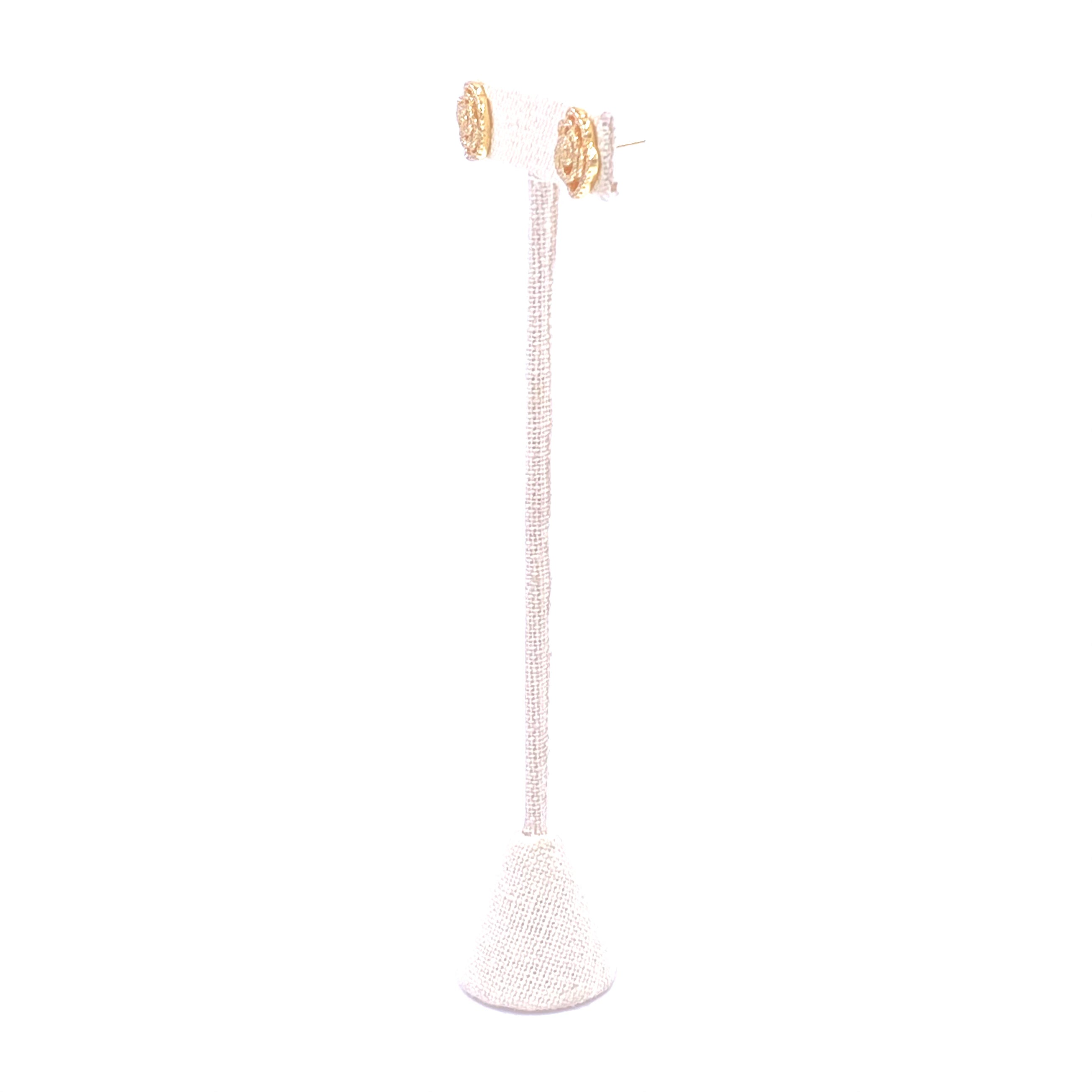 Ashley Gold Sterling Silver Gold Plated CZ Flower Stud Earrings for Women - Elegant Floral Jewelry Gift for Birthday, Anniversary & Special Occasions