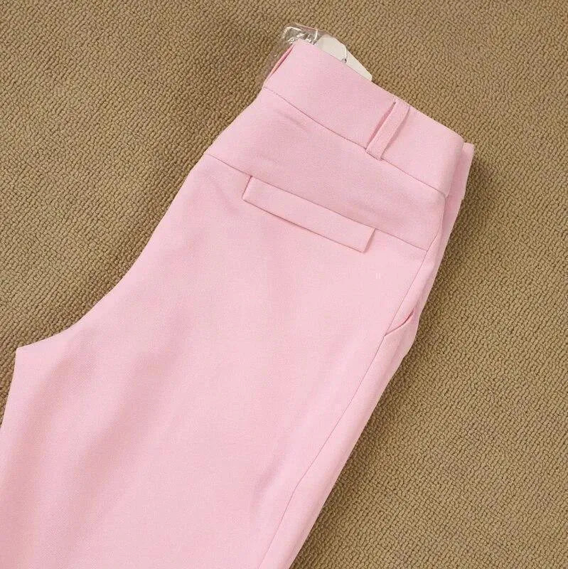 Trendy Pink Pantsuit for Women - Elegant Office Wear & Evening Outfits | Comfortable Stretch Fabric for Business Meetings & Special Occasions
