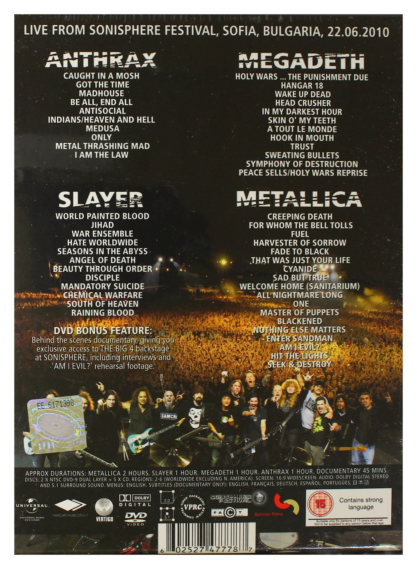 Big Four: Live from Sonisphere - Super Deluxe Edition | Thrash Metal Concert DVD | Perfect for Metal Fans & Music Collectors | Great for Parties, Gifts & Home Entertainment